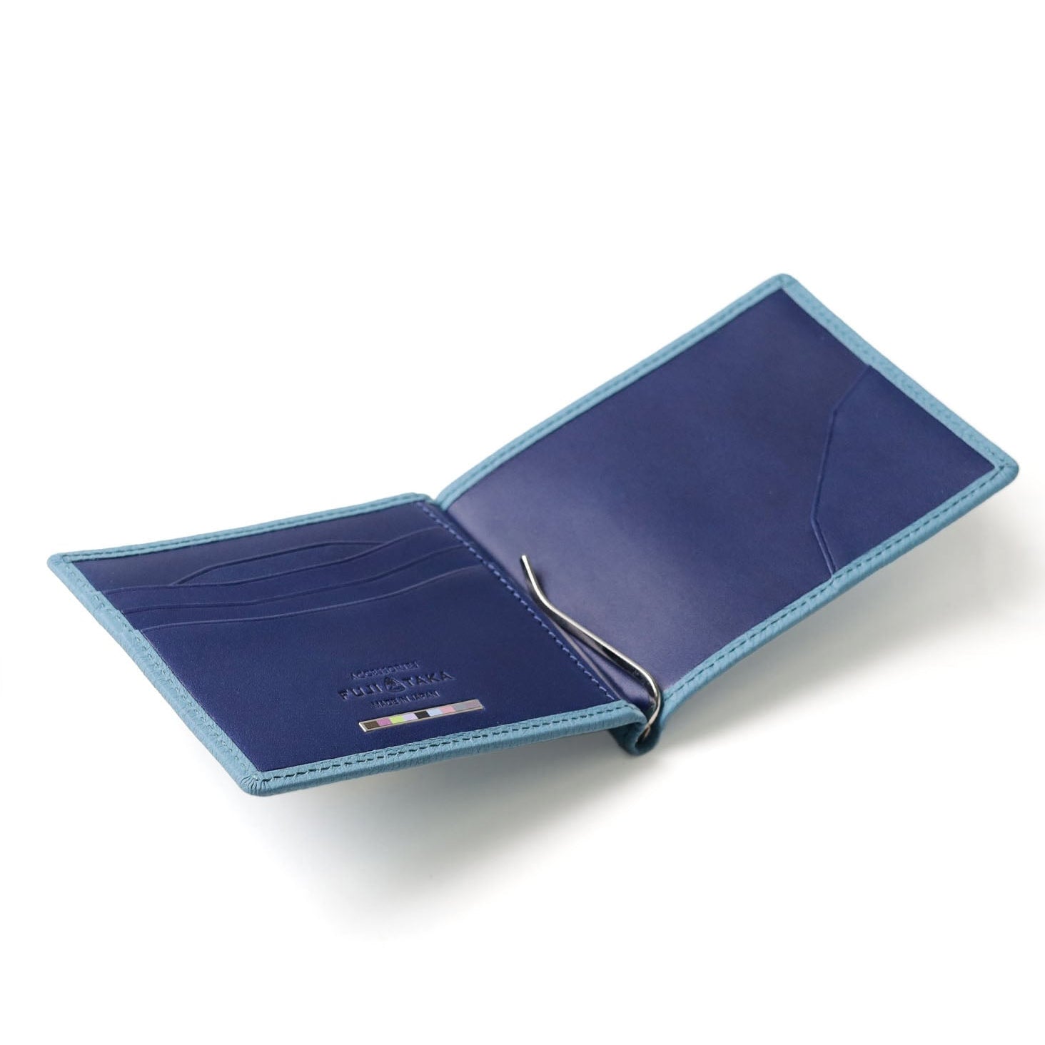 FUJITAKA｜Bubble 柔軟皮革鈔票皮夾 (天空藍）