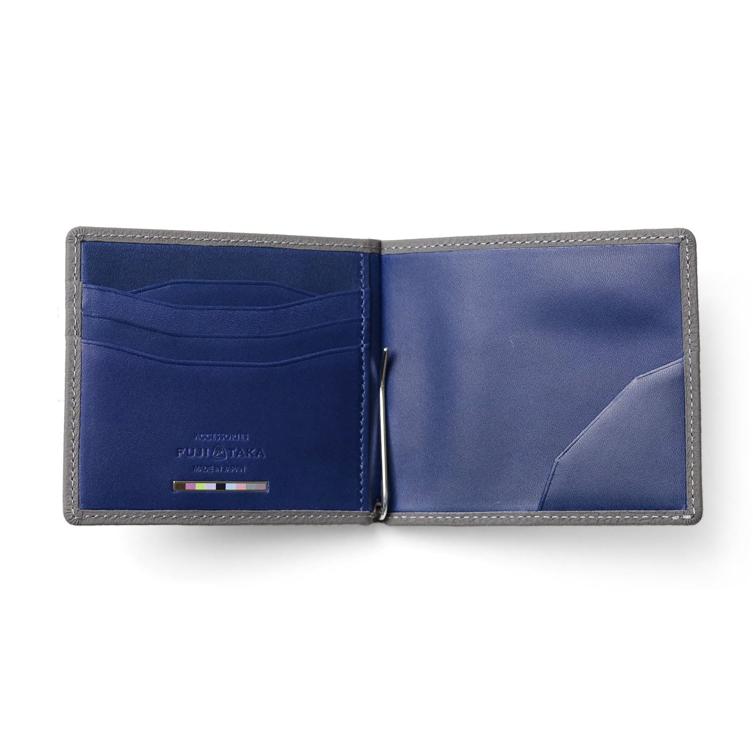 FUJITAKA｜Bubble 柔軟皮革鈔票皮夾 (灰）