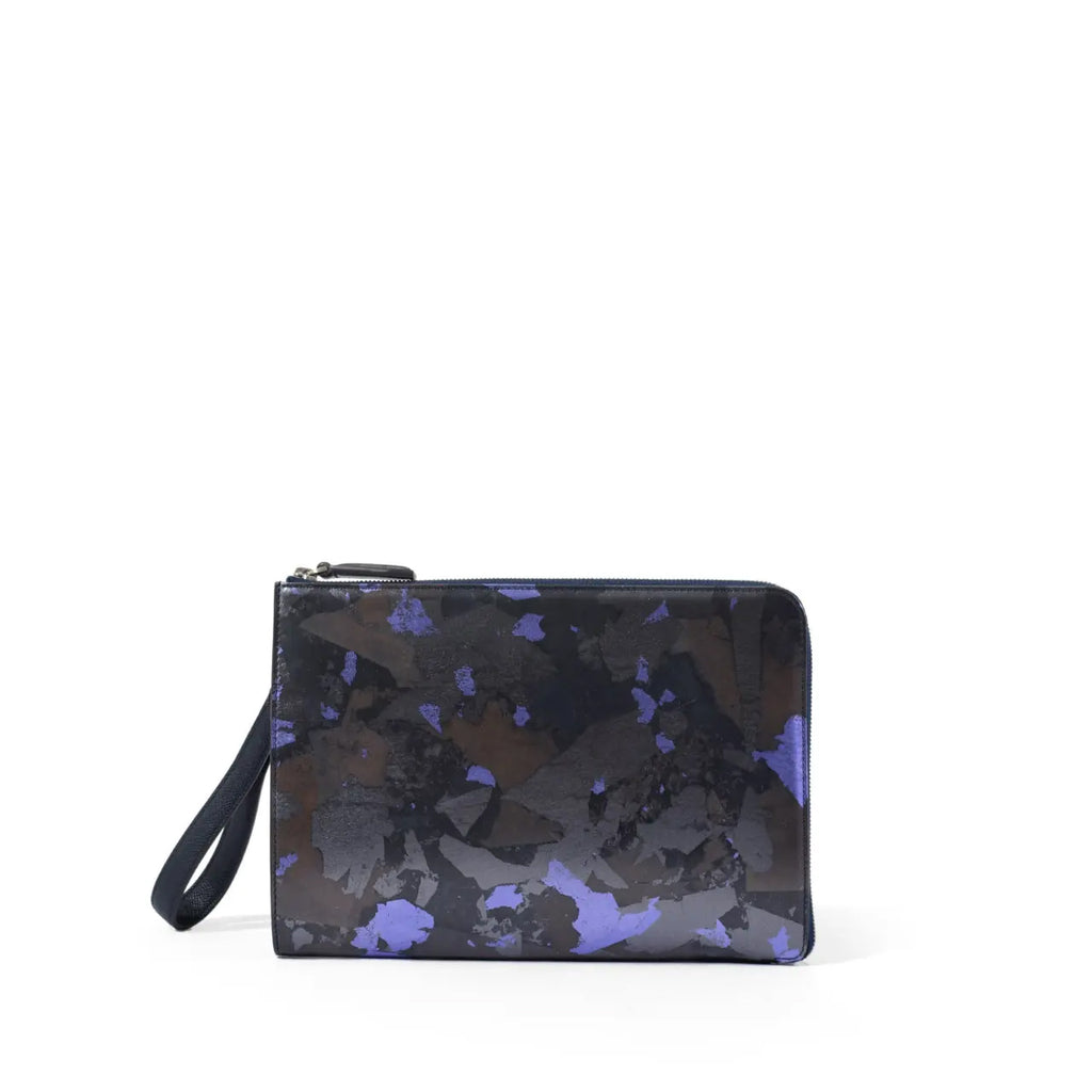 FUJITAKA｜ Haku B5 皮革手拿包 (深藍）