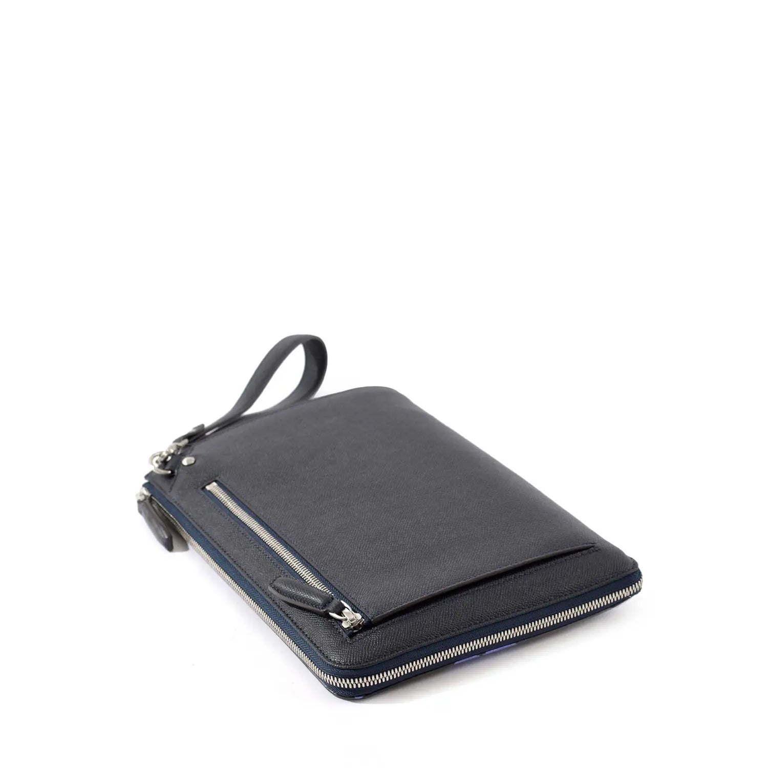 FUJITAKA｜ Haku B5 皮革手拿包 (深藍）