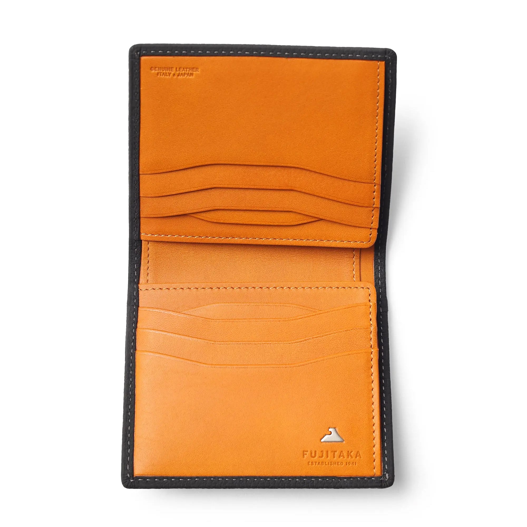 FUJITAKA｜Mousse 小巧雙摺短夾 (黑）