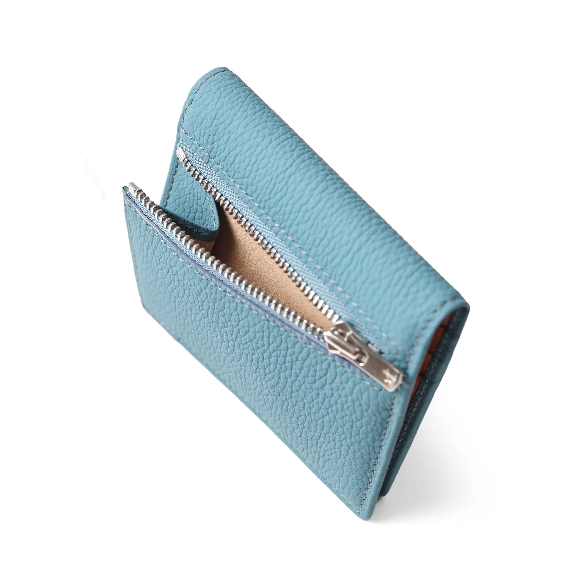 FUJITAKA｜Mousse 小巧雙摺短夾 (天空藍）