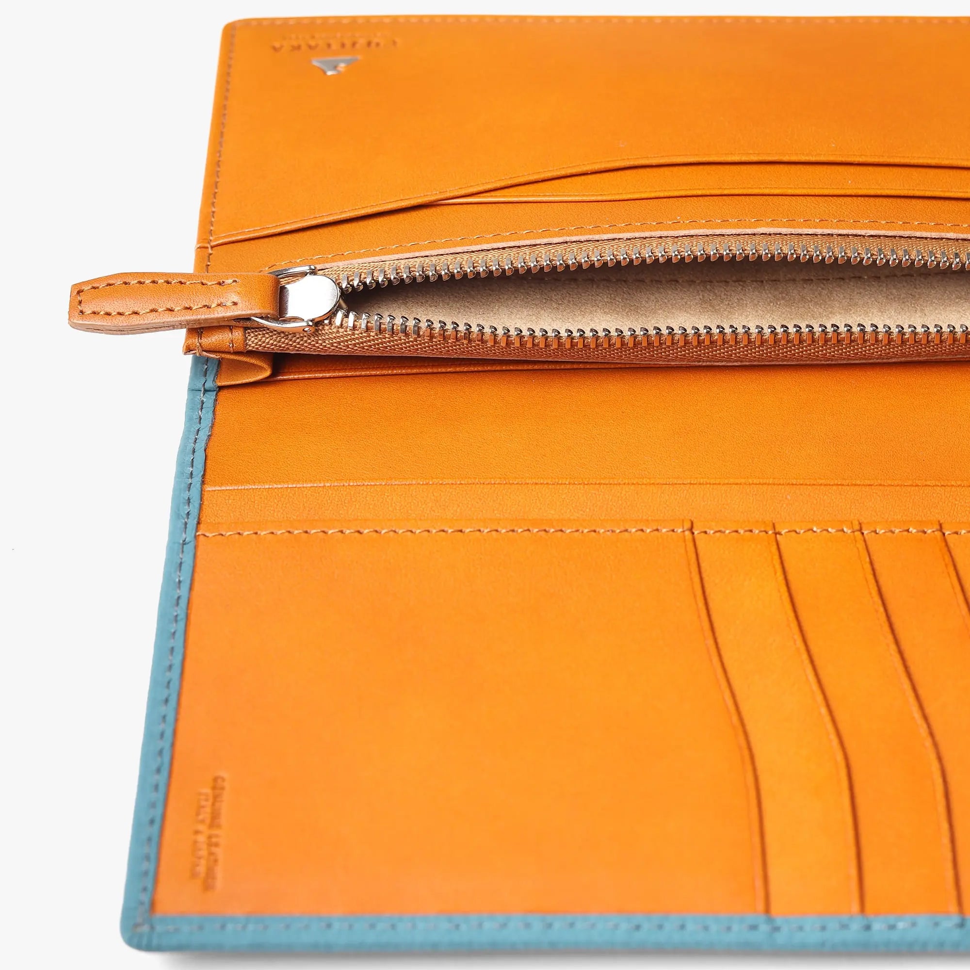 FUJITAKA｜Mousse 翻蓋皮革長夾 (天空藍)