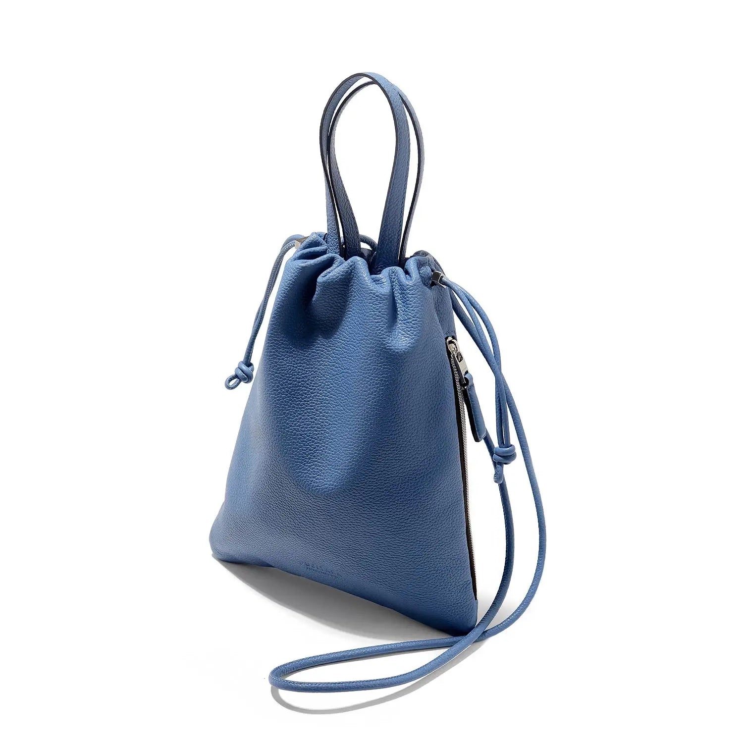 FUJITAKA｜Fino 皮革抽繩迷你包 (藍)