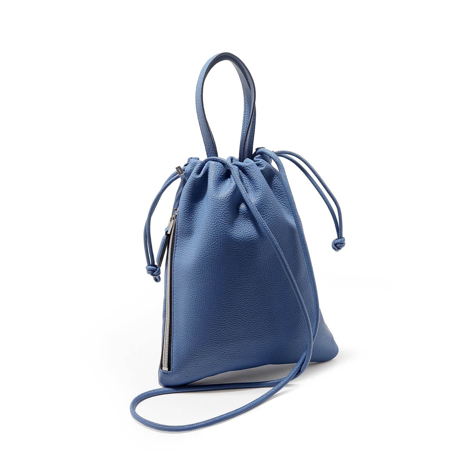 FUJITAKA｜Fino 皮革抽繩迷你包 (藍)