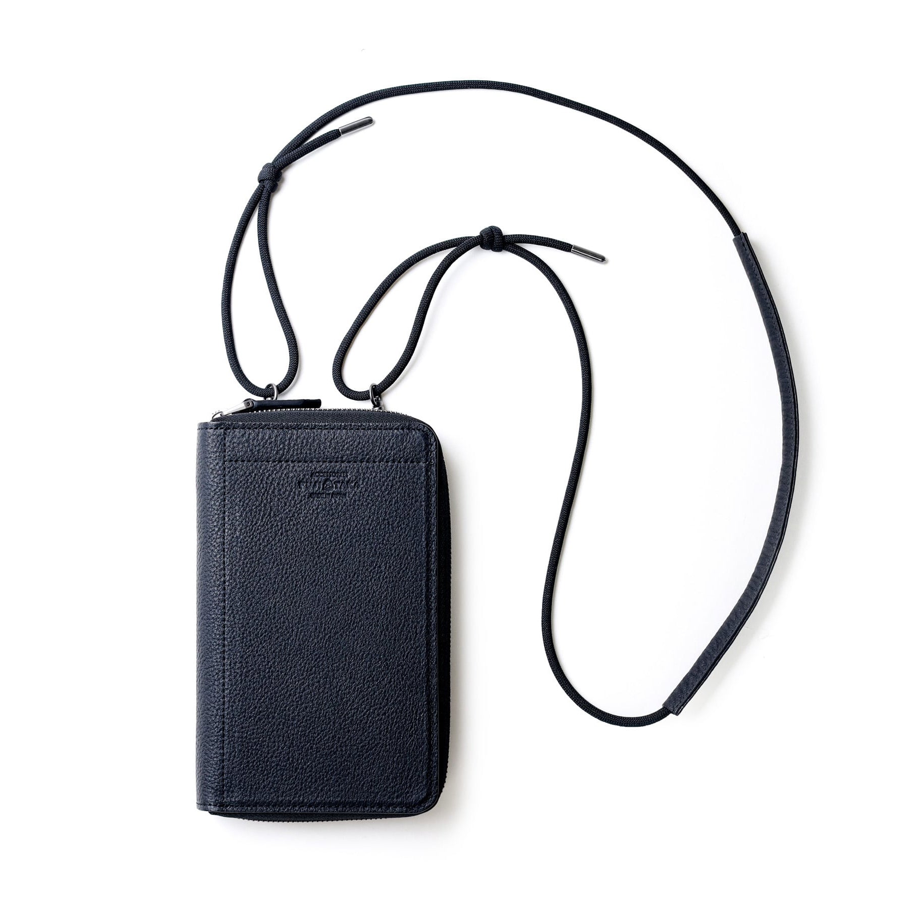 FUJITAKA｜Extra Soft 皮革手機背袋 (黑)