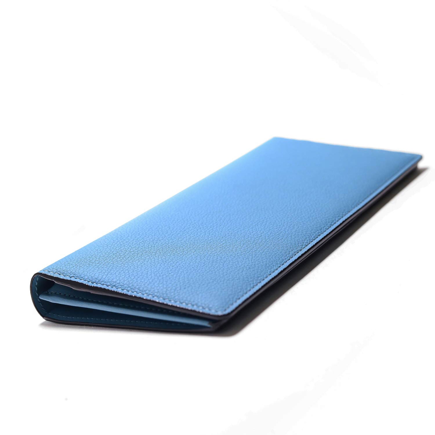 FUJITAKA｜Bubble Light 柔軟皮革長皮夾 (天空藍）