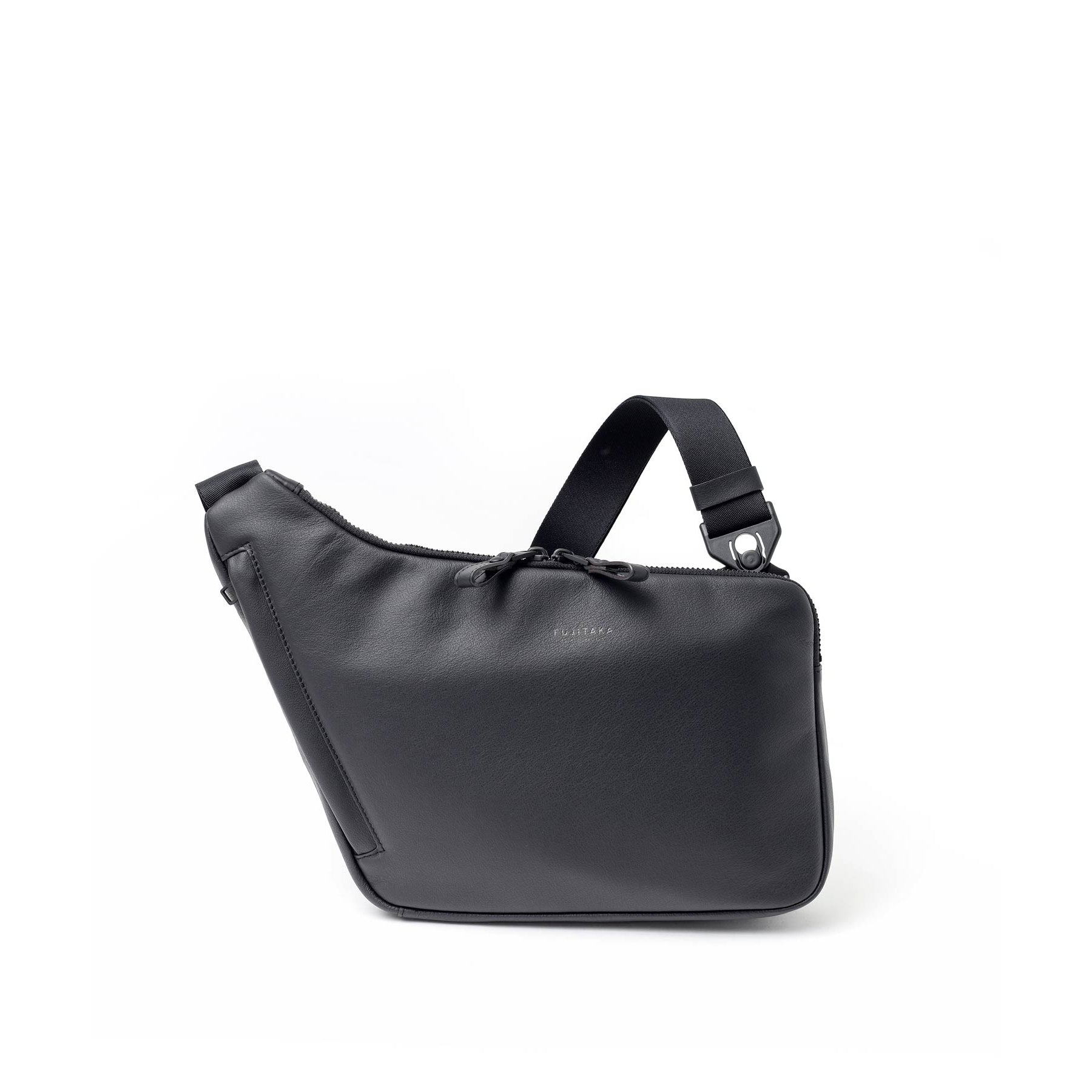 FUJITAKA｜Locus 皮革不規則肩背包 (黑)
