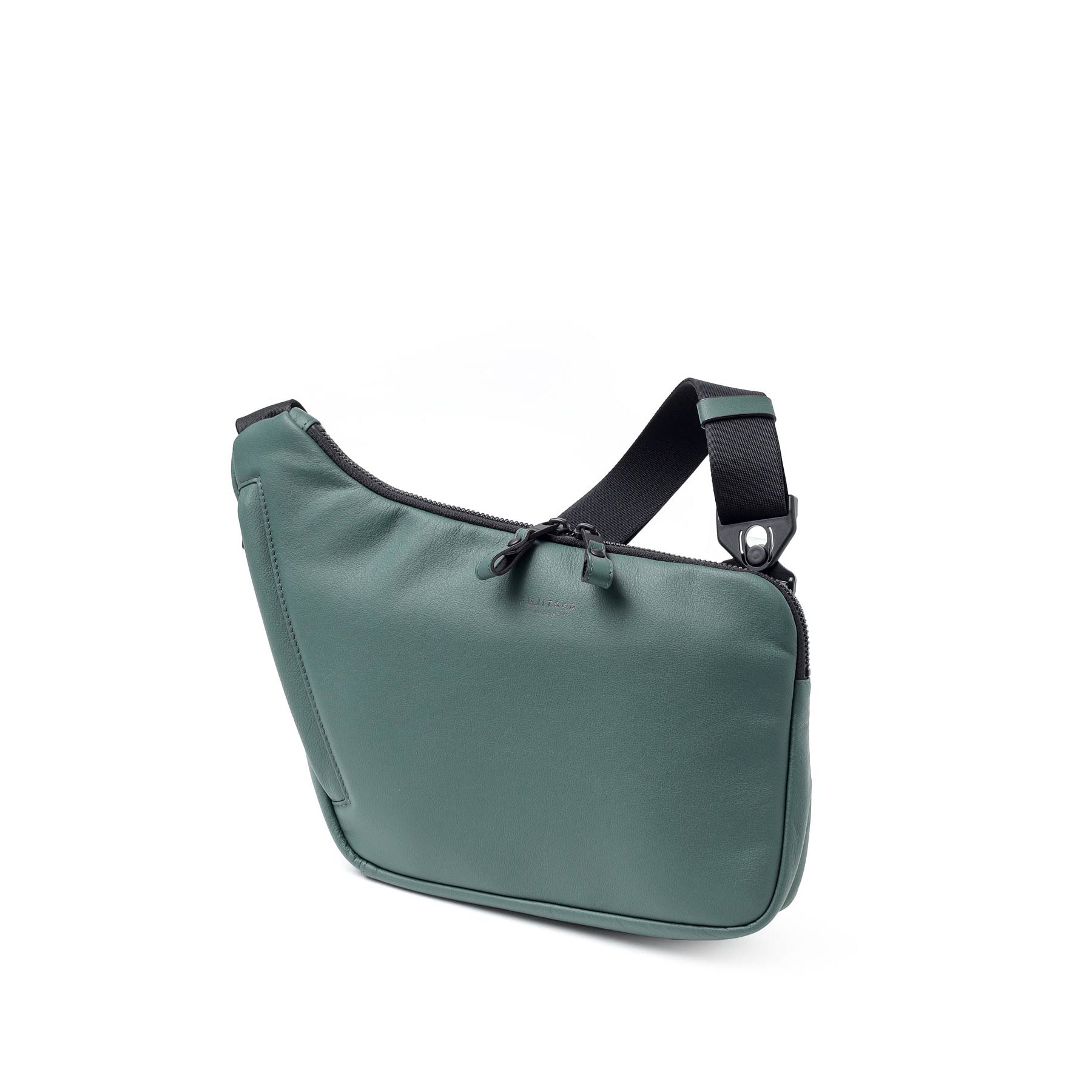 FUJITAKA｜Locus 皮革不規則肩背包 (深綠)