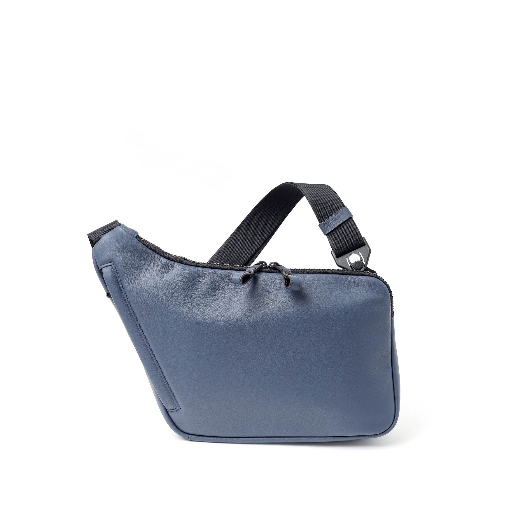 FUJITAKA｜Locus 皮革不規則肩背包 (深藍)