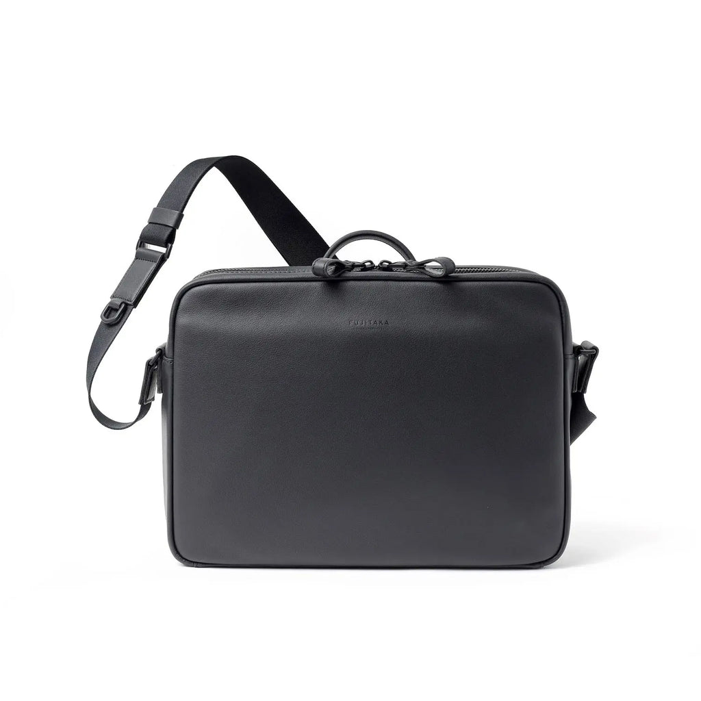 FUJITAKA｜Locus 皮革單肩郵差包 (黑)