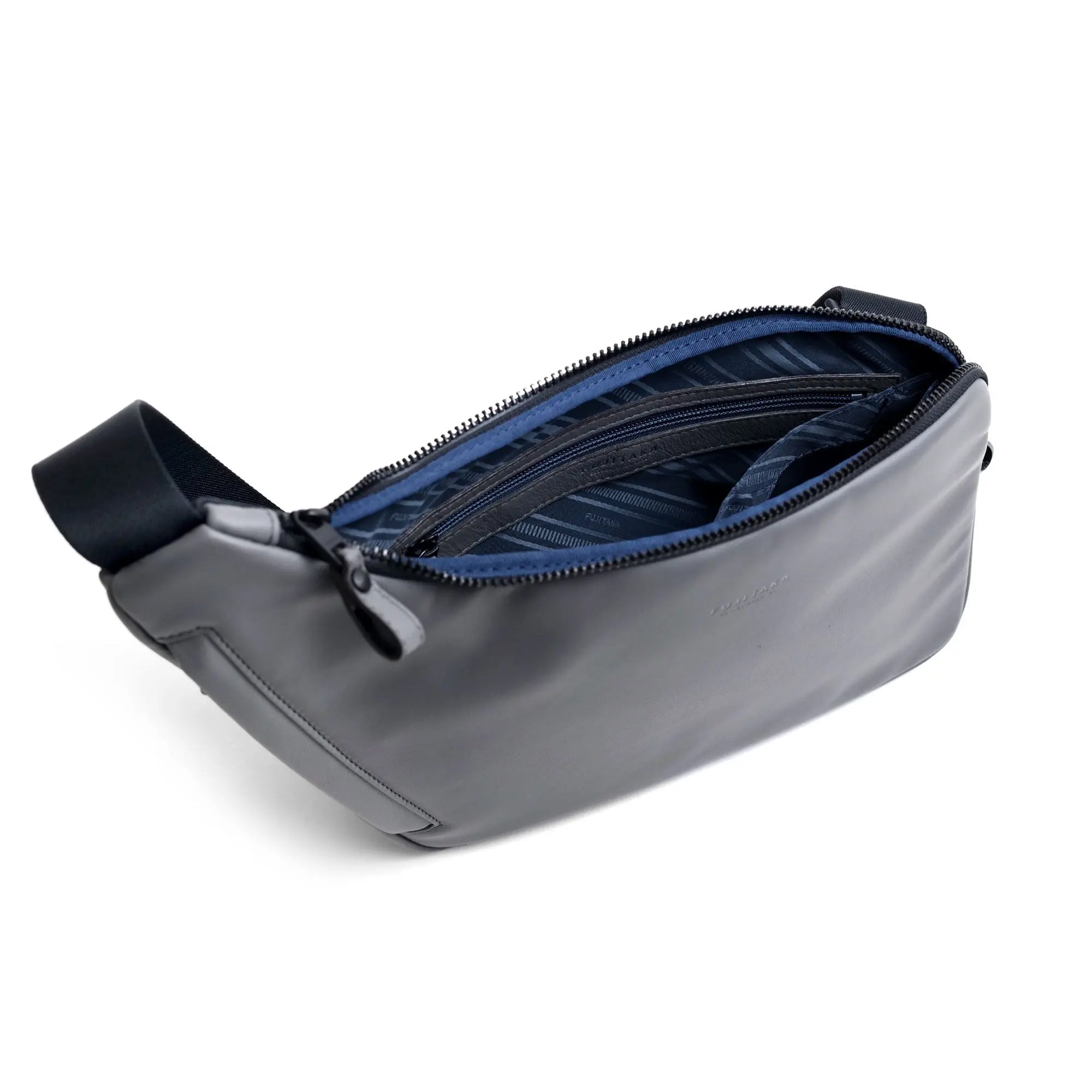 FUJITAKA｜Locus 皮革不規則肩背包 (黑)