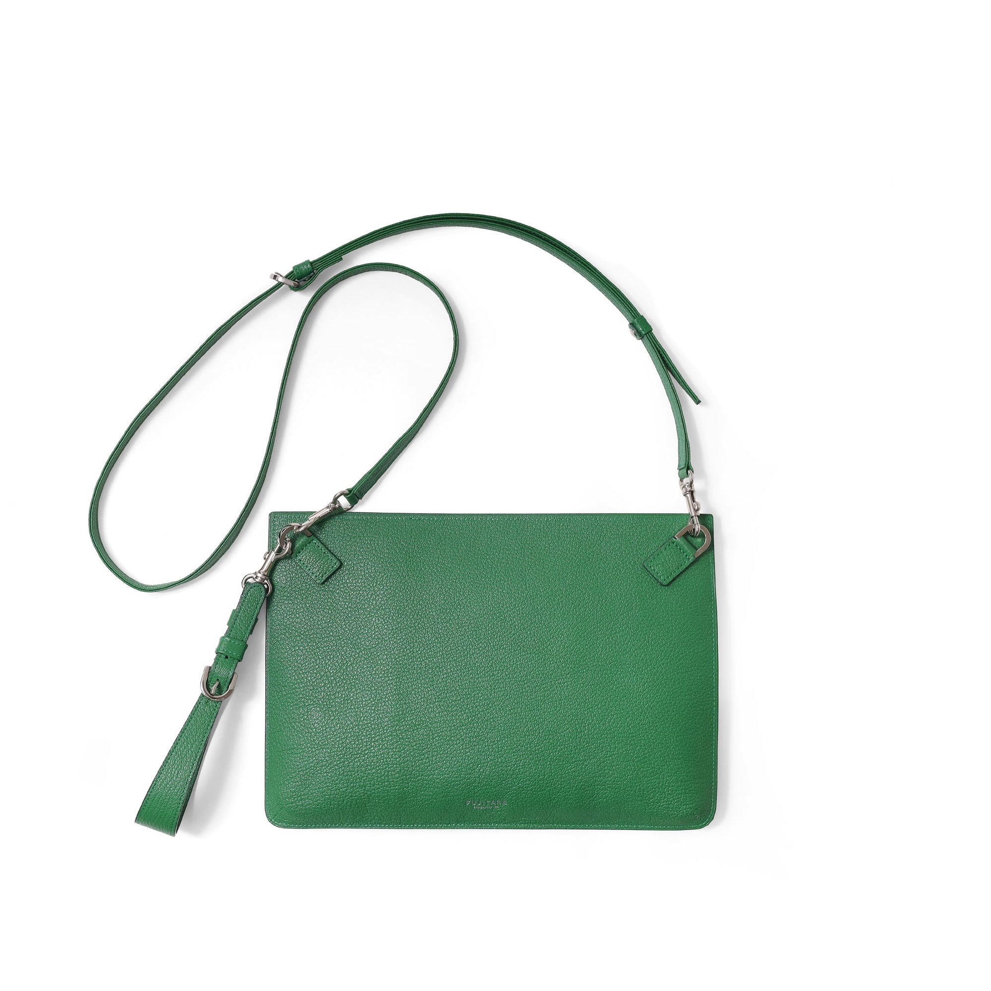 FUJITAKA｜Chevre 山羊皮革手拿/單肩兩用包 (綠)