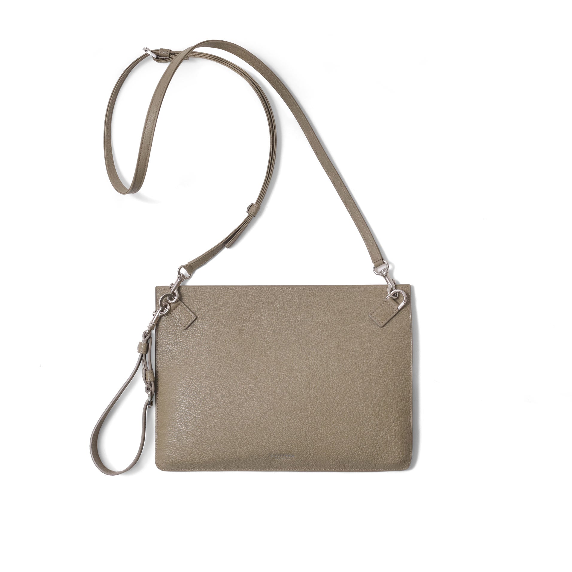 FUJITAKA｜Chevre 山羊皮革手拿/單肩兩用包 (卡其棕)