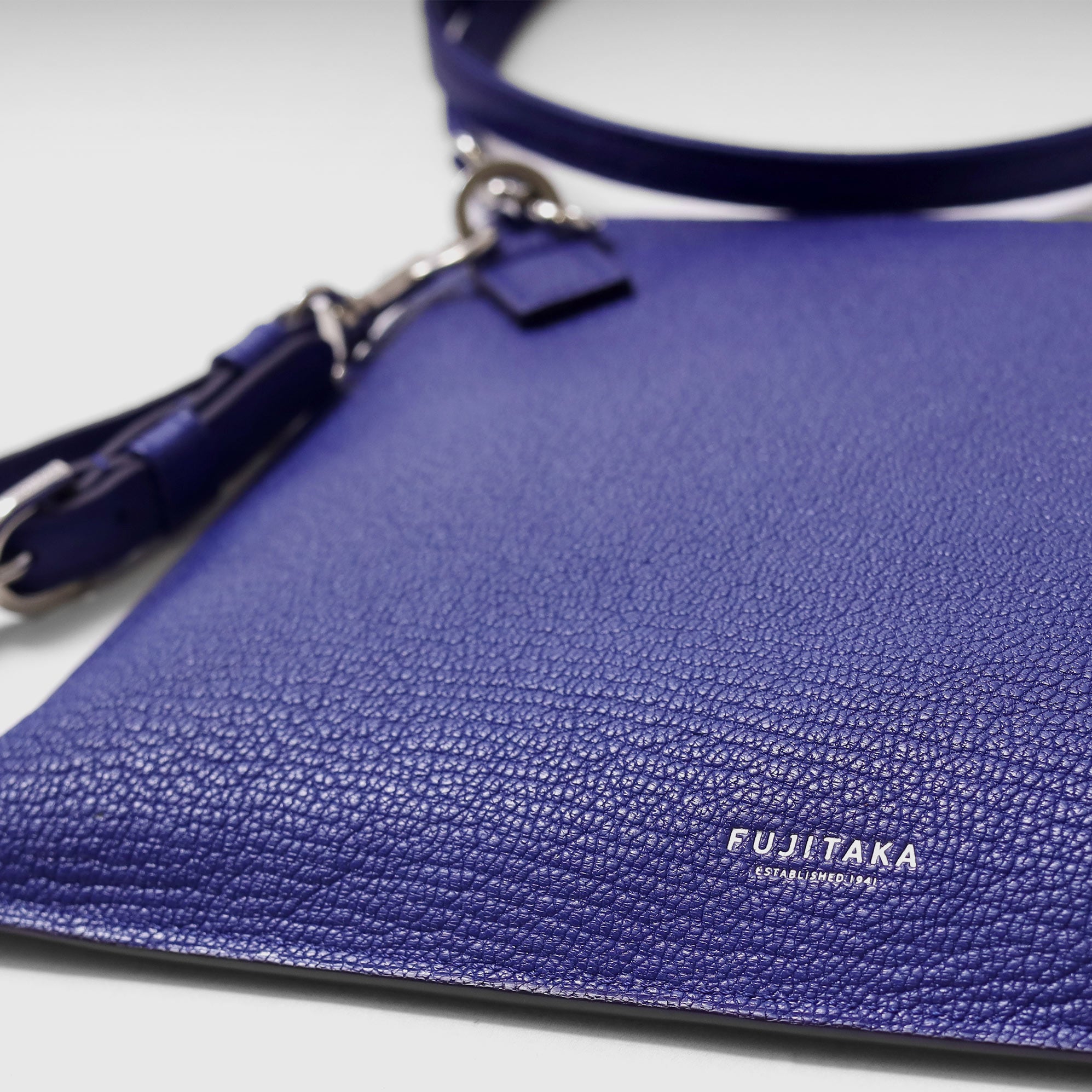 FUJITAKA｜Chevre 山羊皮革手拿/單肩兩用包 (藍)