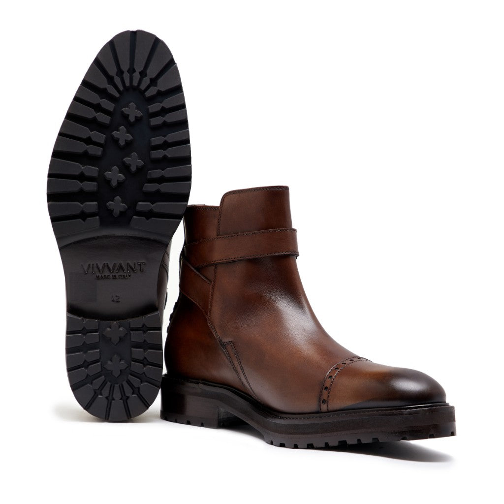 VIVVANT｜Alexis 深棕色手工刷色齋浦爾短靴