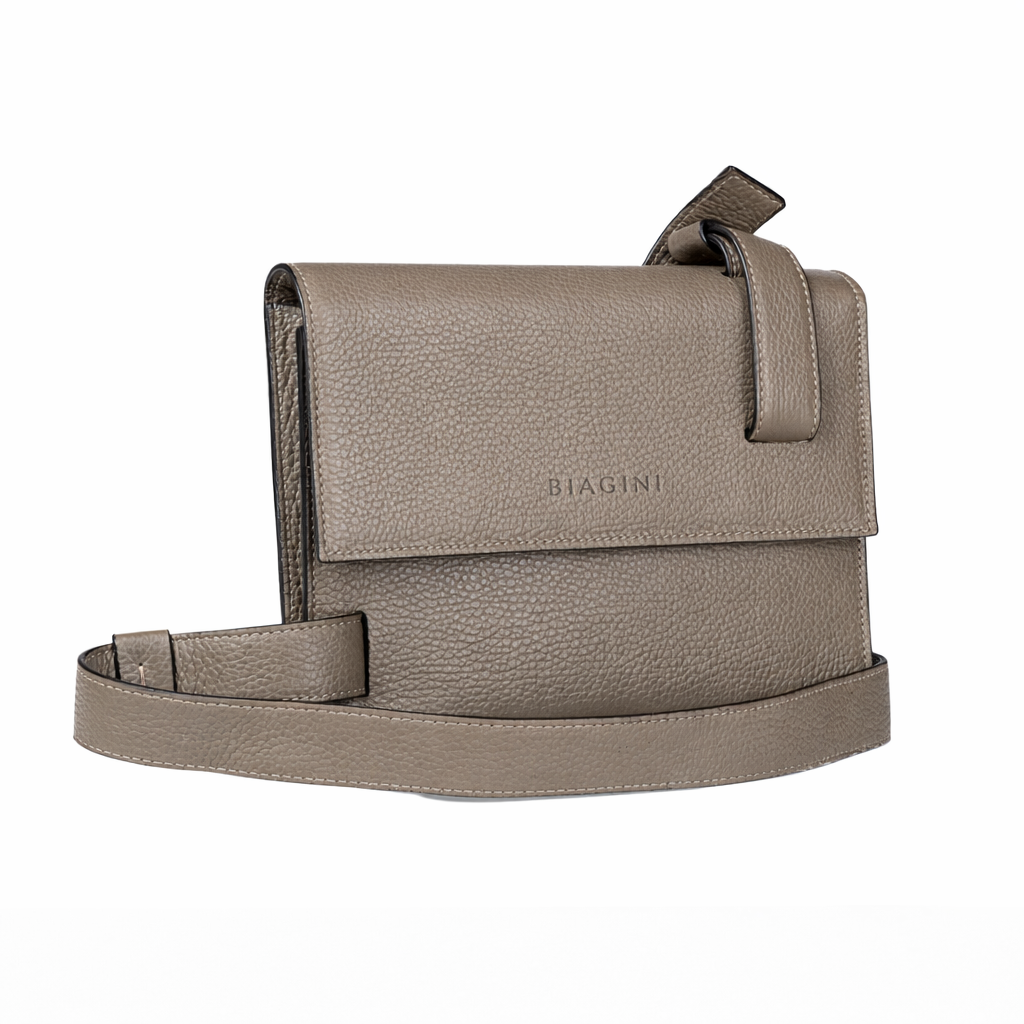 BIAGINI｜不對稱斜揹小包 (卡其棕)