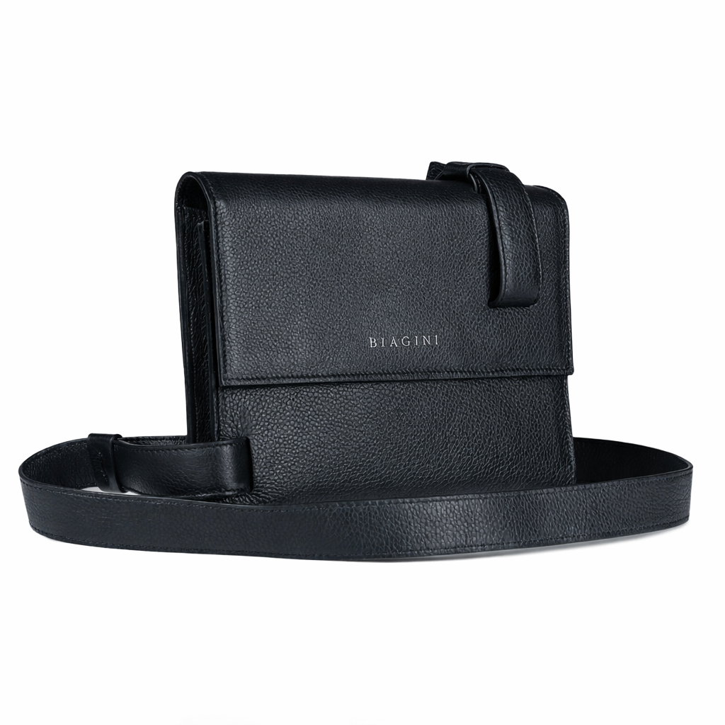 BIAGINI｜不對稱斜揹小包 (黑)