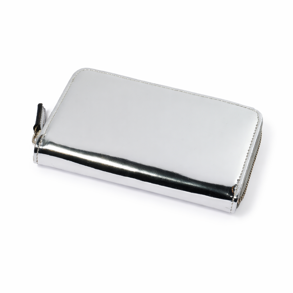 BIAGINI｜皮革拉鍊中長夾 (太空銀)