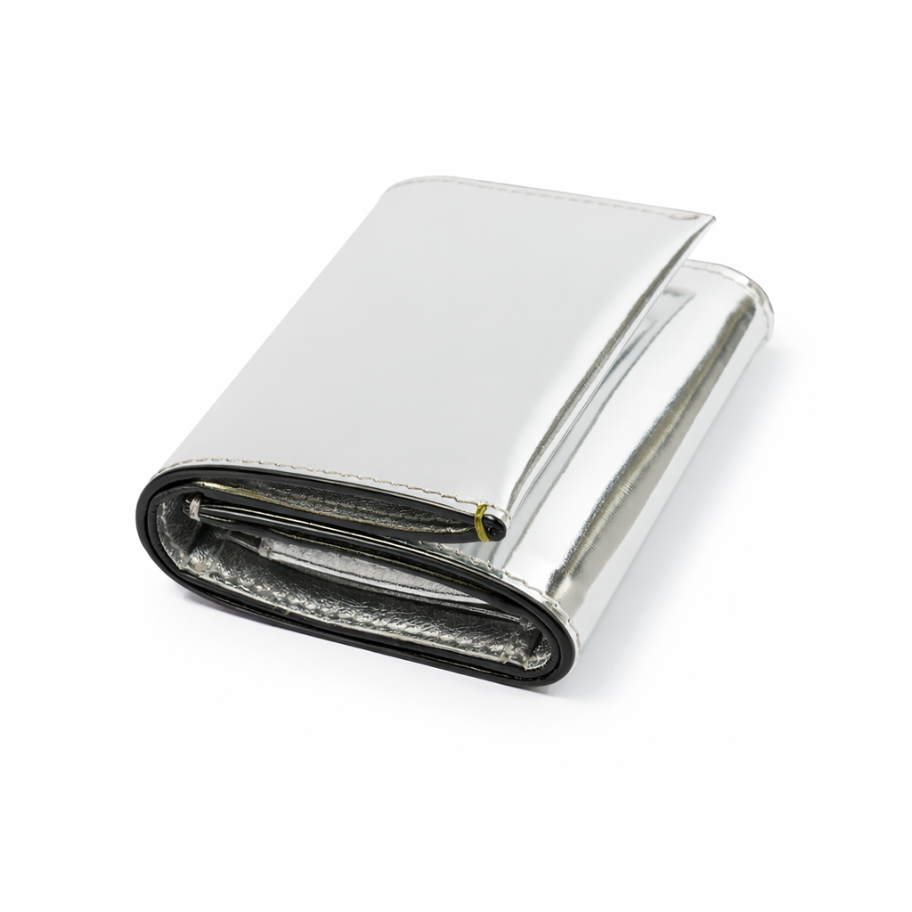 BIAGINI｜拉鍊折疊卡夾 (太空銀）