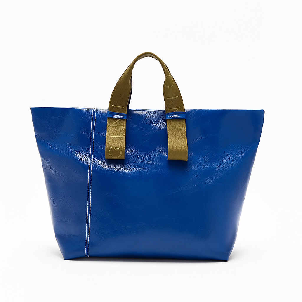 BIAGINI｜自在隨行皮革購物包 (天空藍）