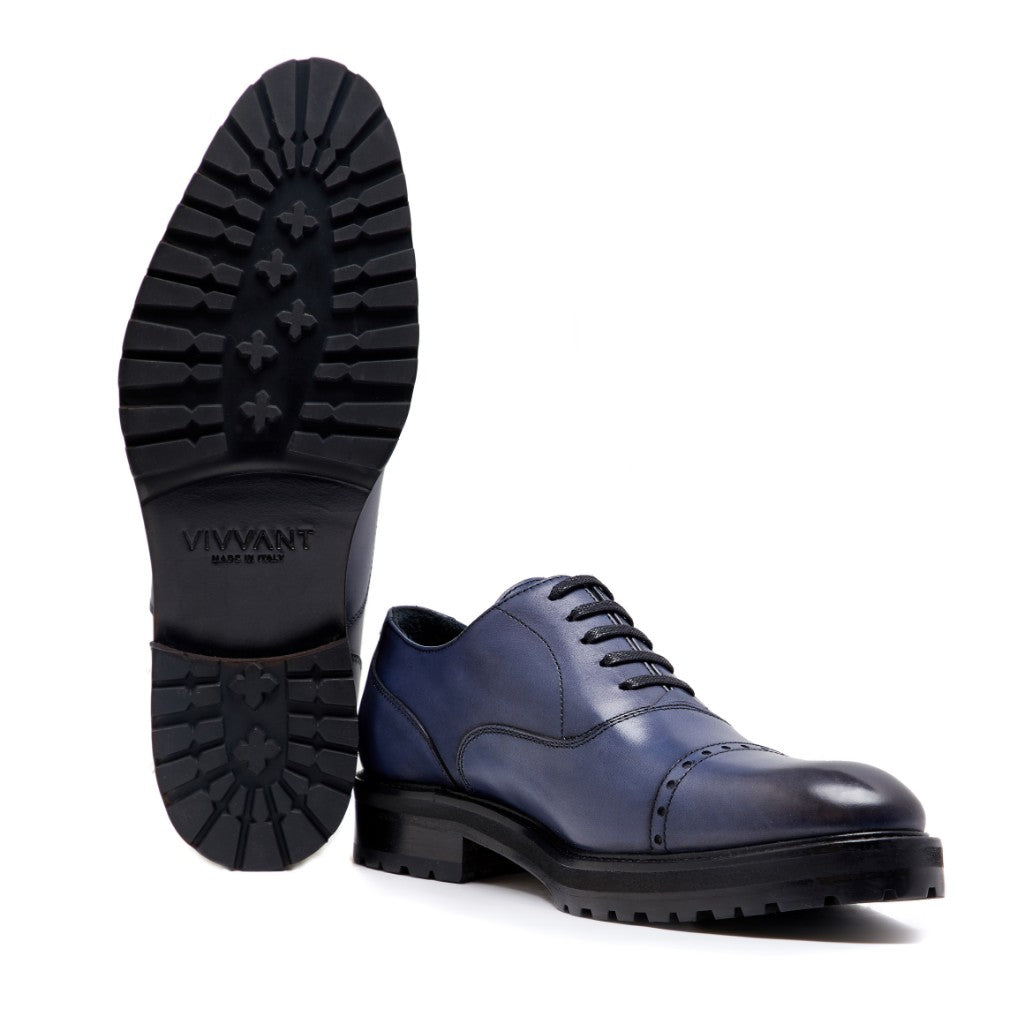 VIVVANT｜Oliver深藍手工刷色牛津鞋