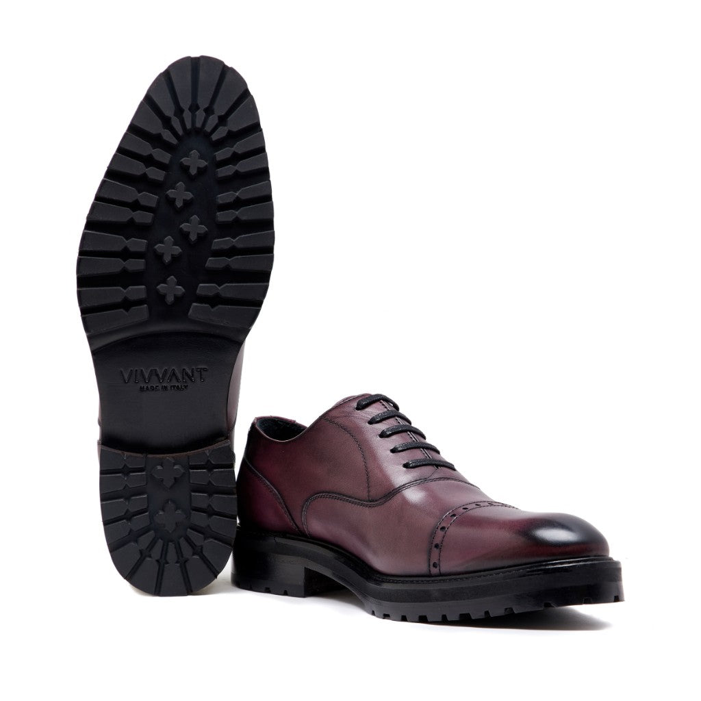 VIVVANT｜Oliver紅酒色手工刷色牛津鞋