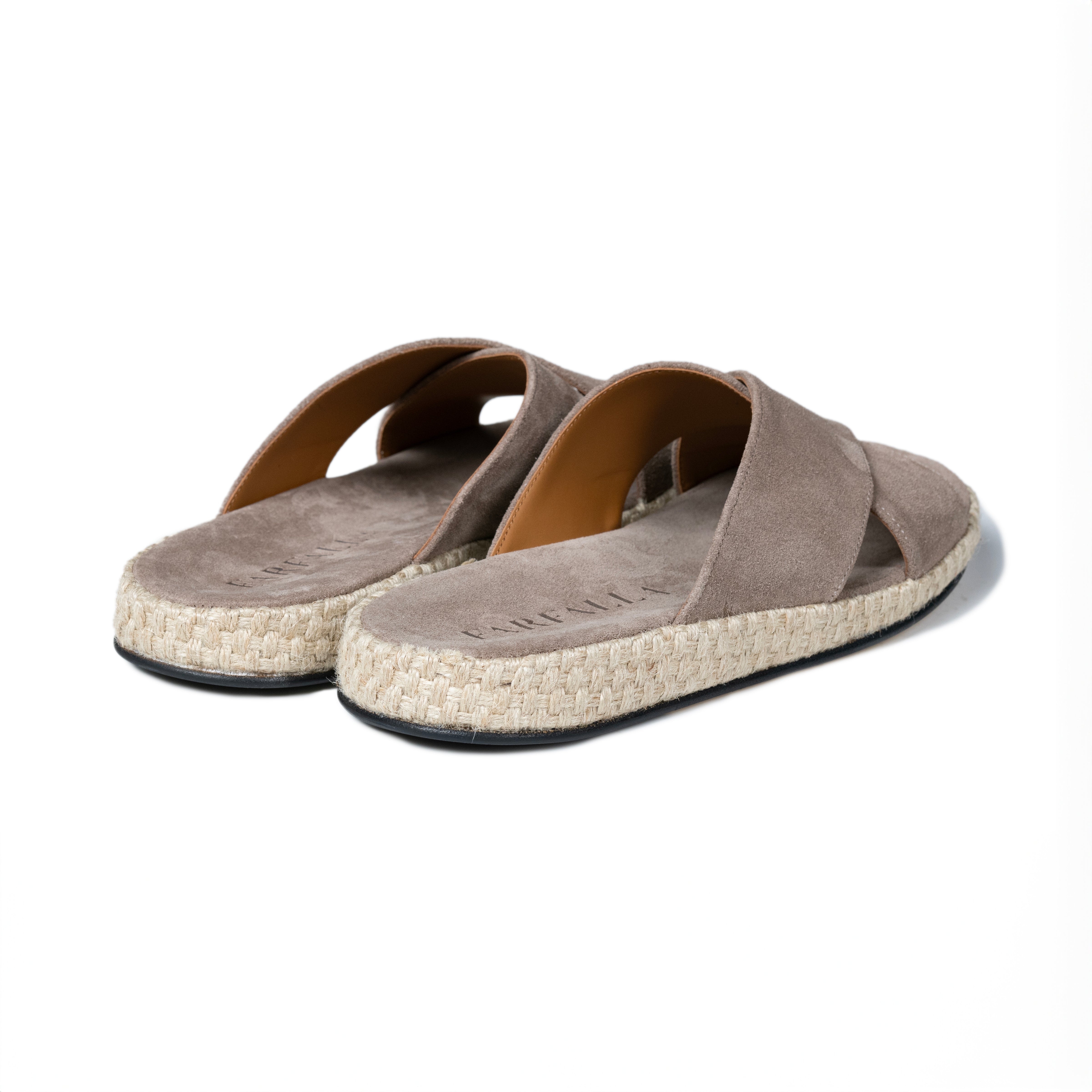 FARFALLA｜麂皮涼鞋 (棕灰)