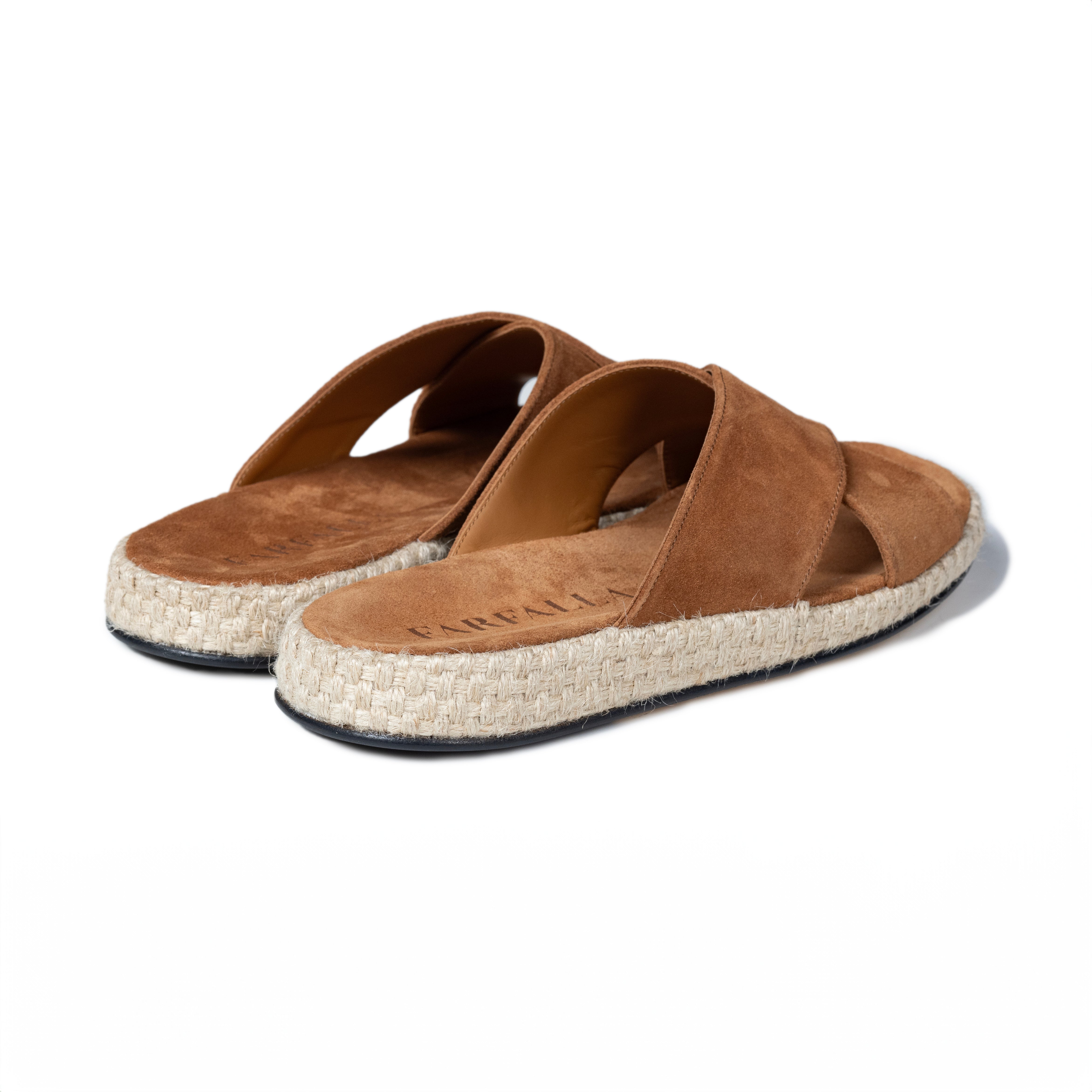 FARFALLA｜麂皮涼鞋 (駝色)