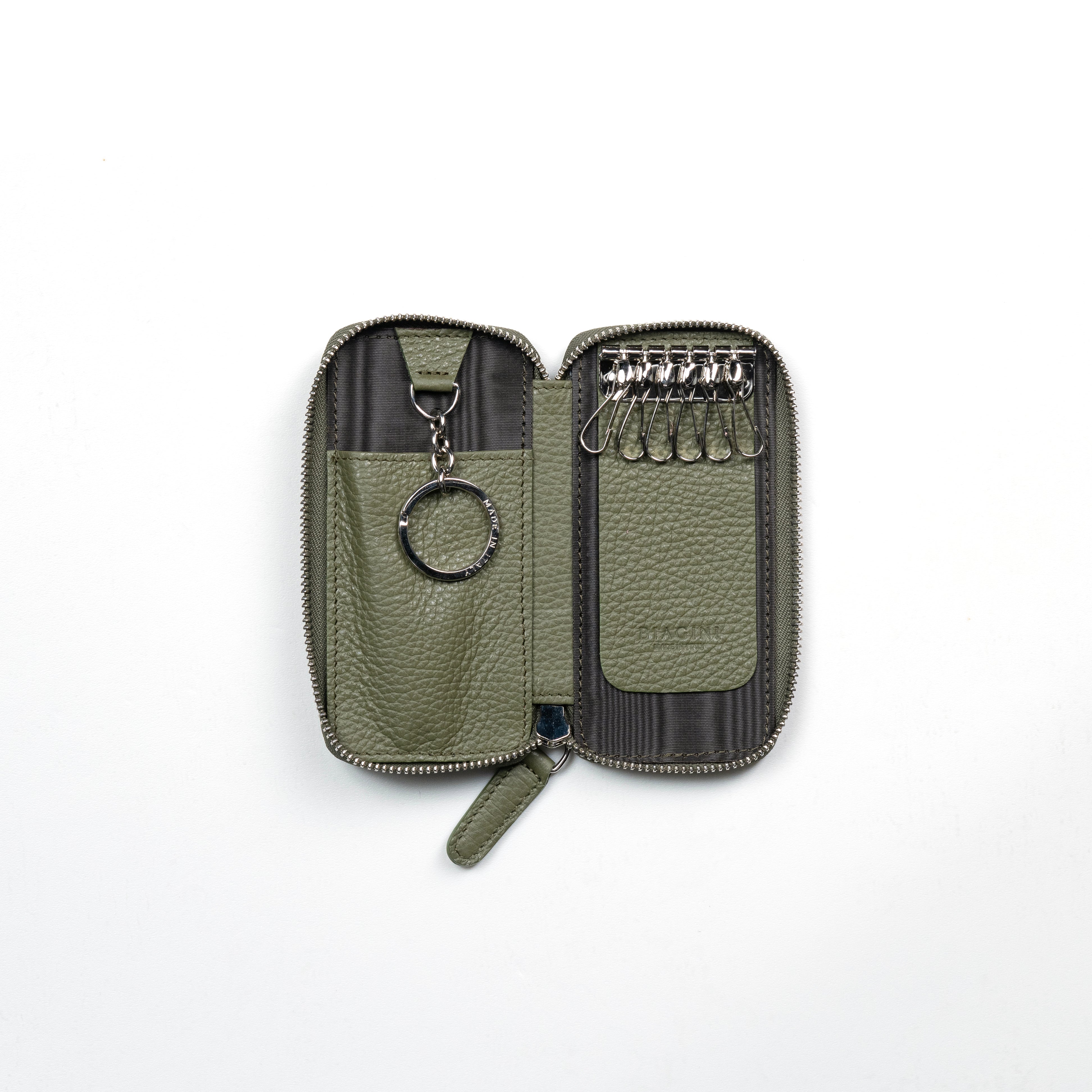 BIAGINI｜簡約鑰匙包 (芥末綠)