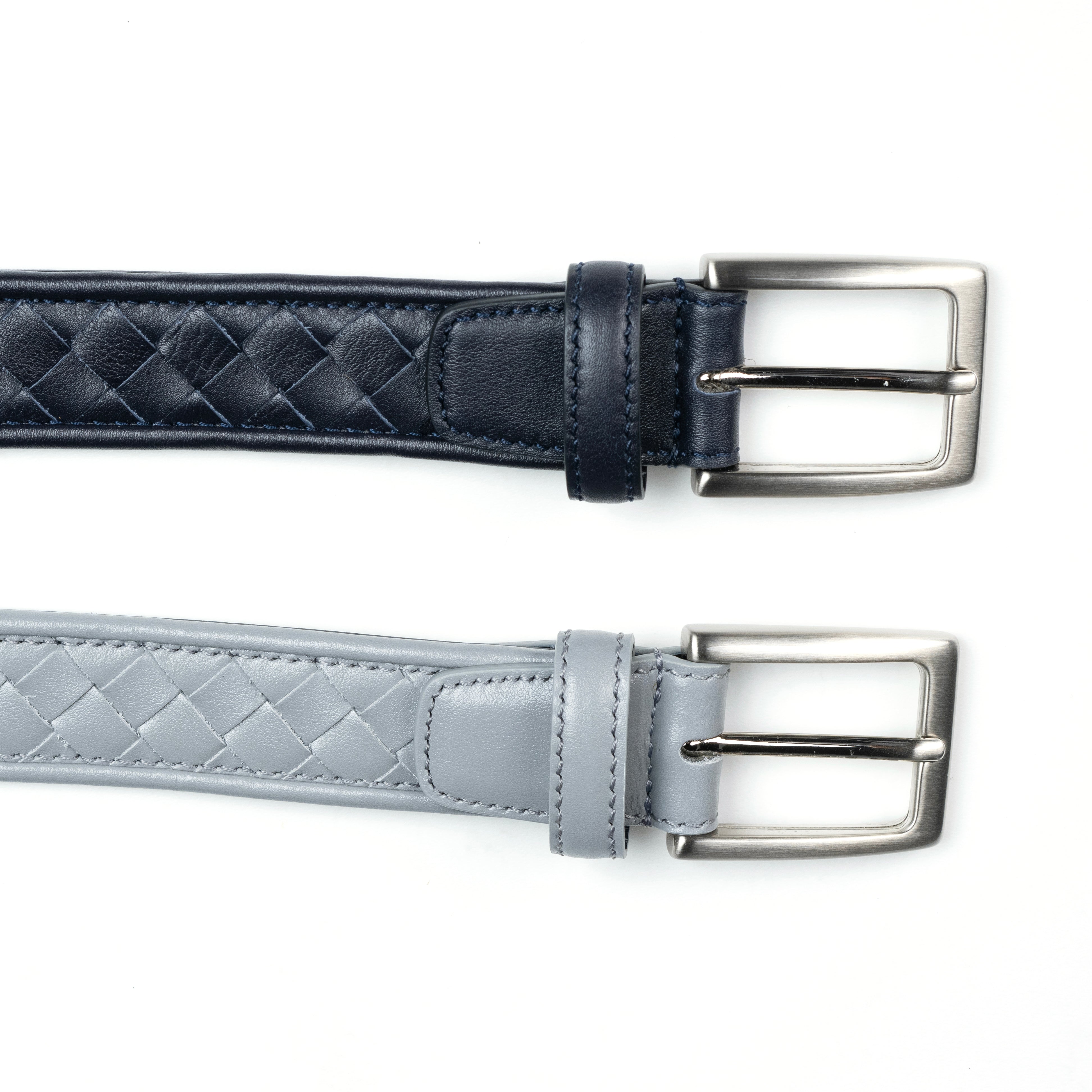 BIAGINI｜皮革編織皮帶 (海軍藍)