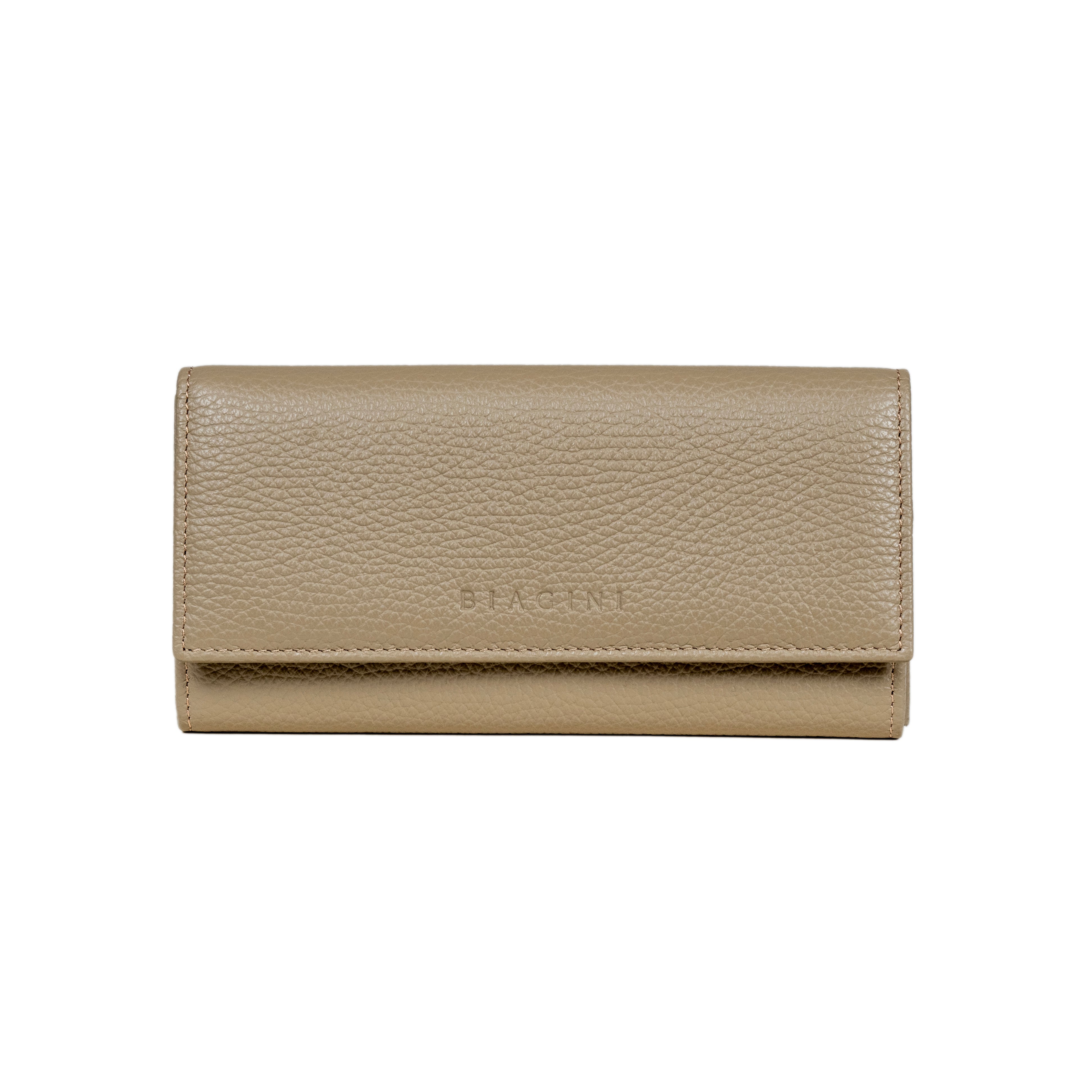 BIAGINI｜經典皮革長夾 (卡其）