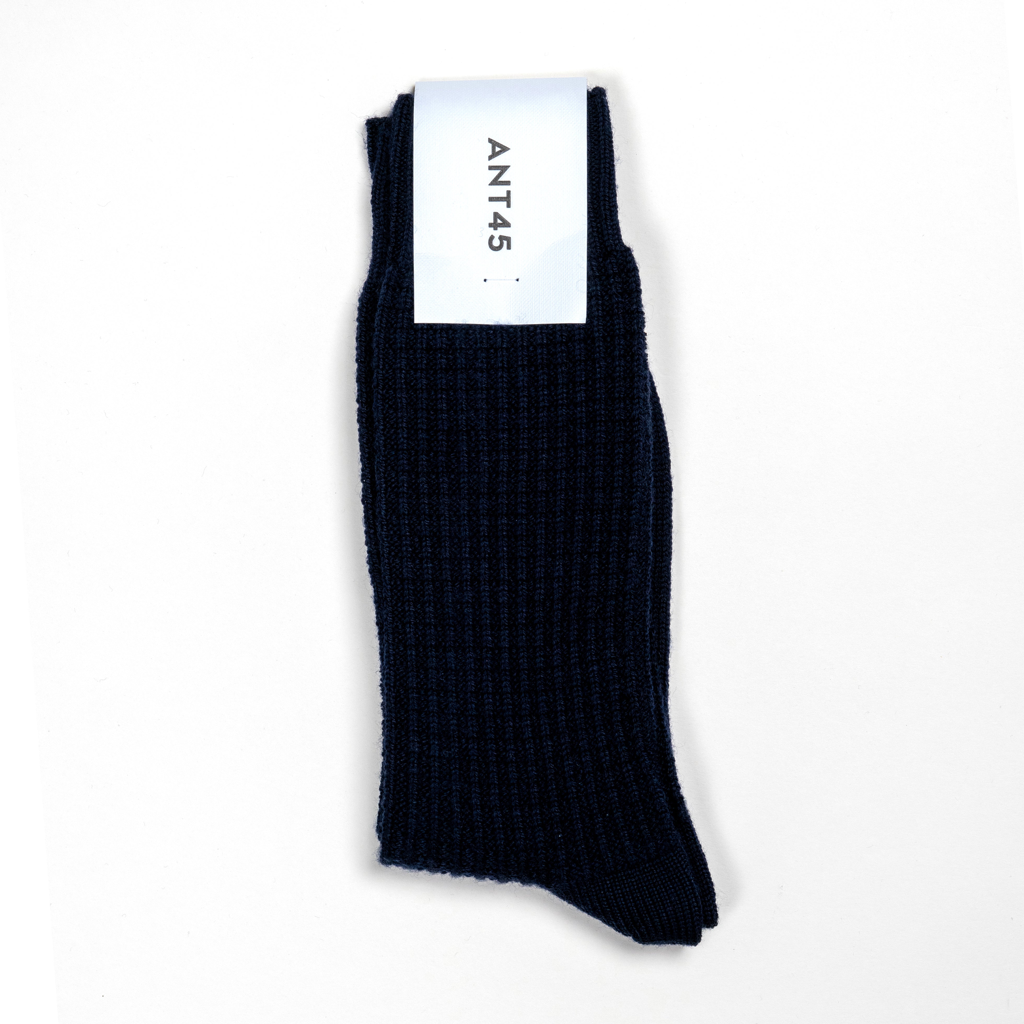 ANT45｜Vuotso 羊毛混紡鬆餅格中筒襪 (深藍)
