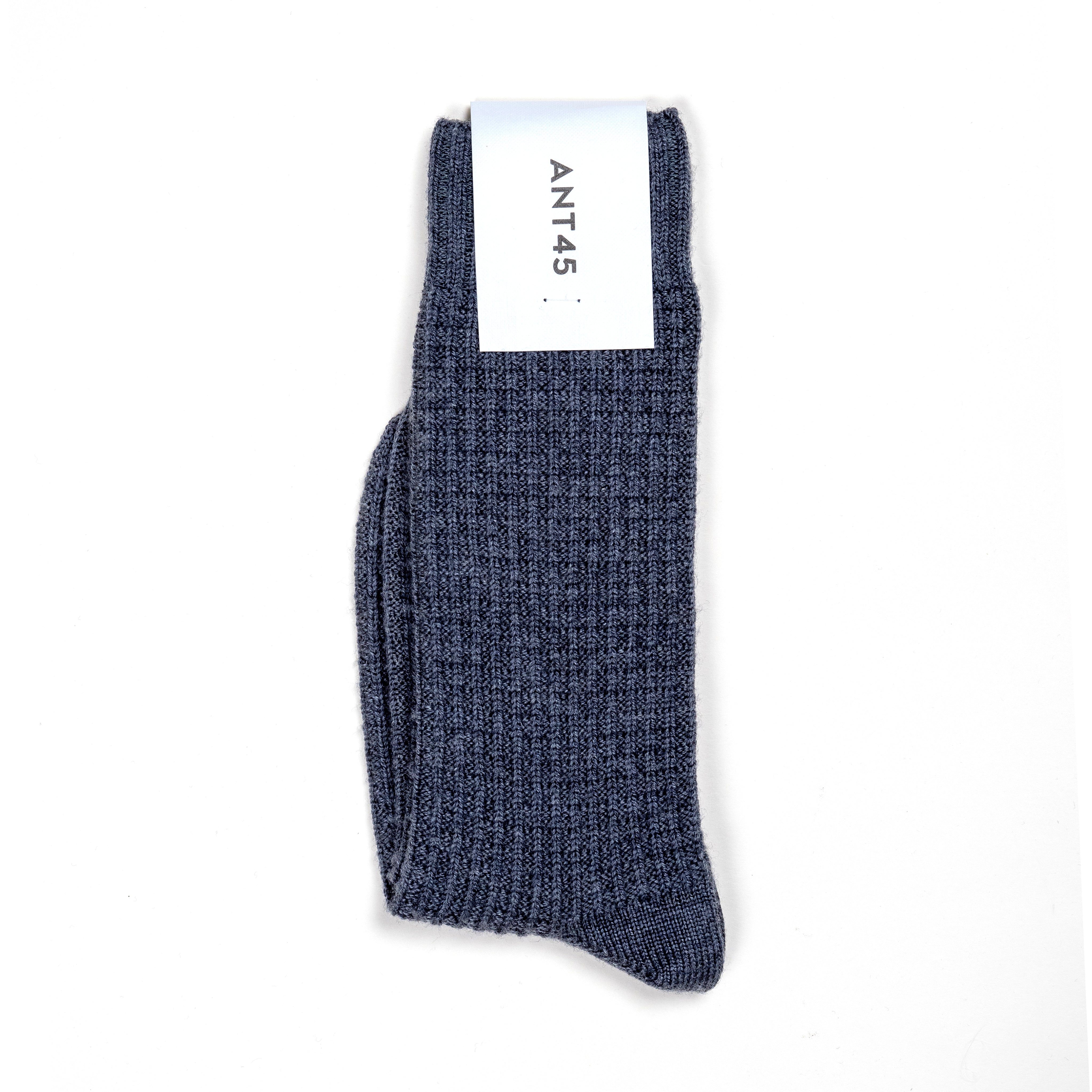 ANT45｜Vuotso 羊毛混紡鬆餅格中筒襪 (灰色)