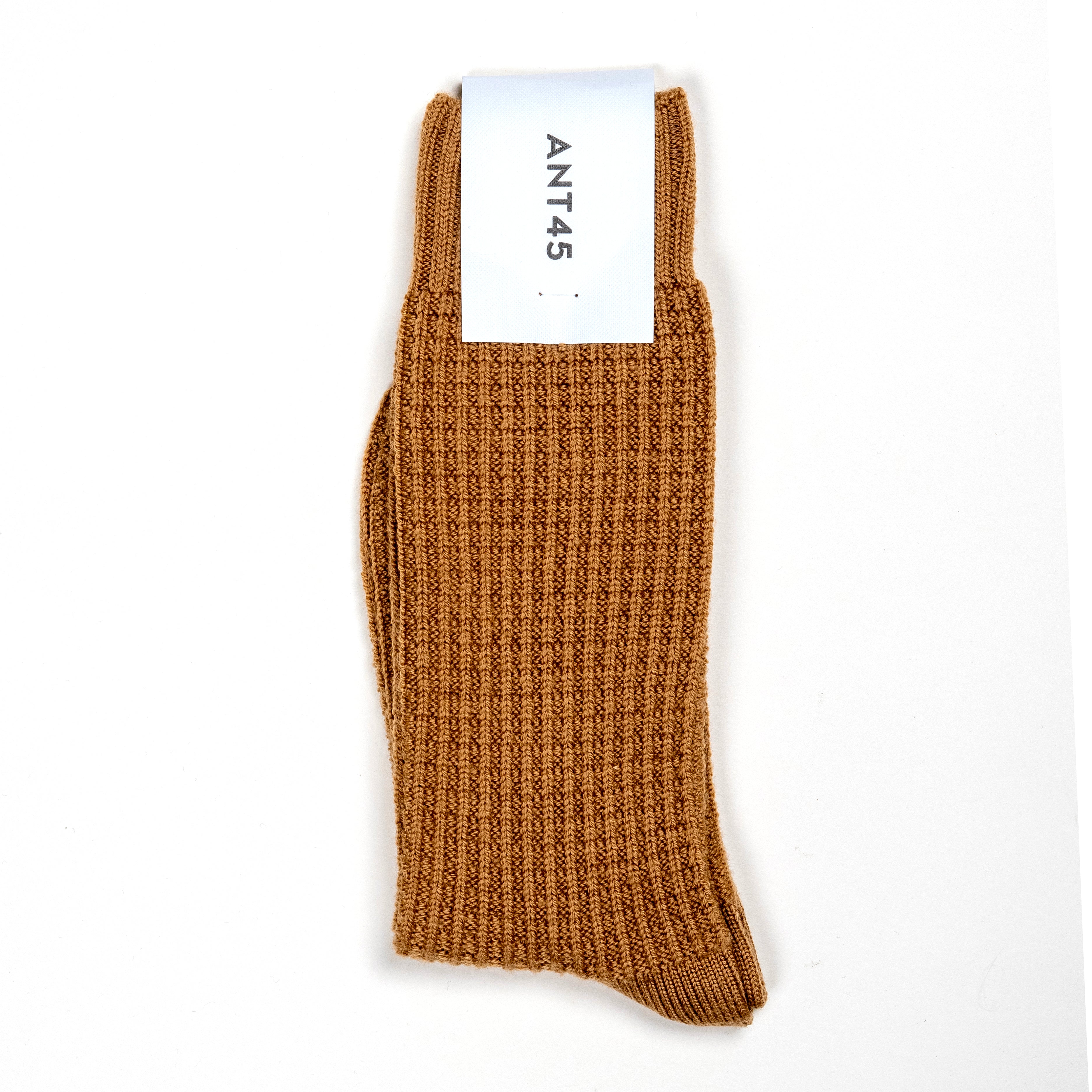 ANT45｜Vuotso 羊毛混紡鬆餅格中筒襪 (駝色)