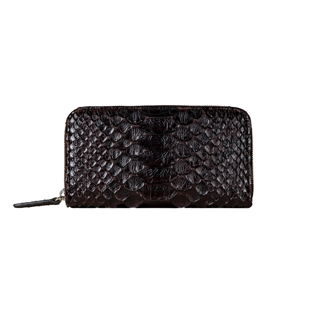 BIAGINI｜Notte 皮革拉鍊長夾 (深邃棕）