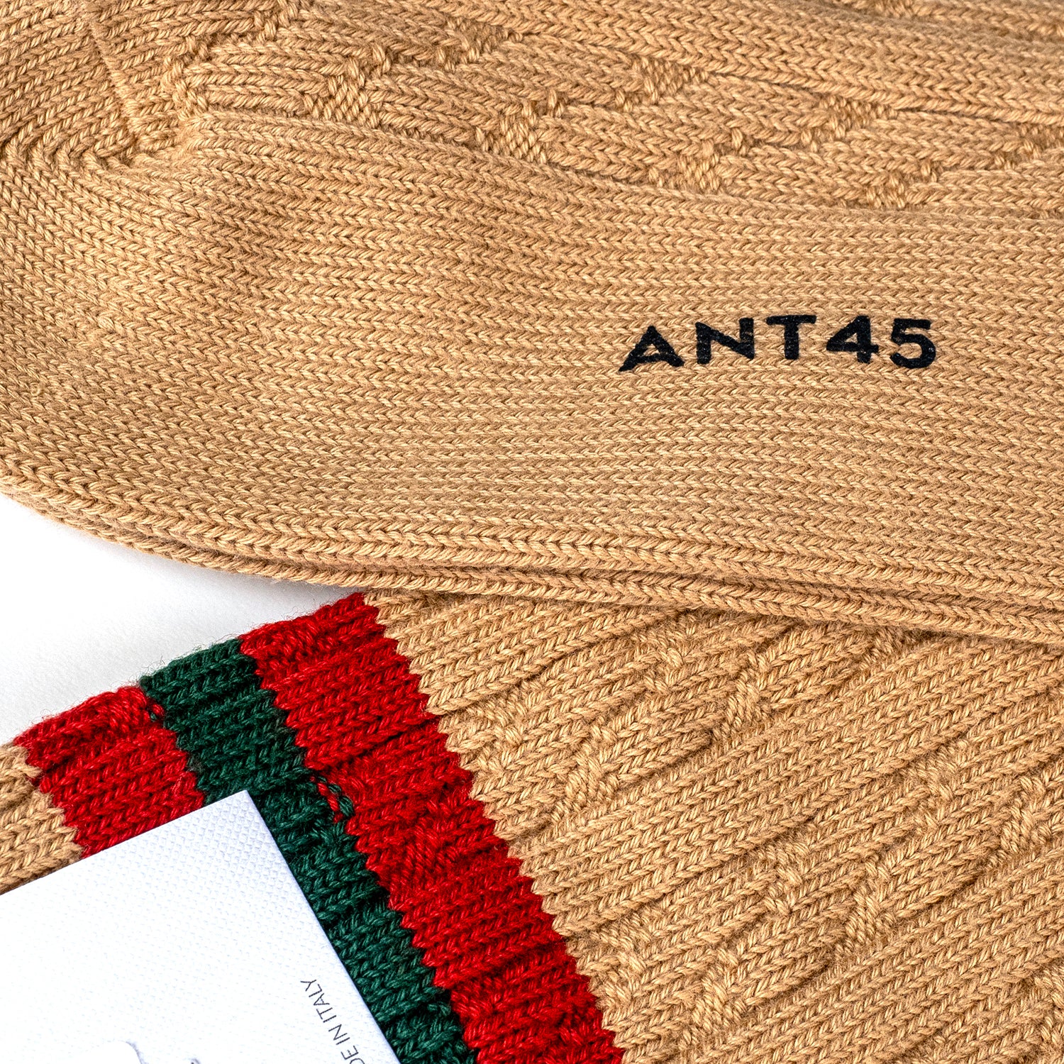 ANT45｜Mull 特殊織紋中筒襪 (駝色)