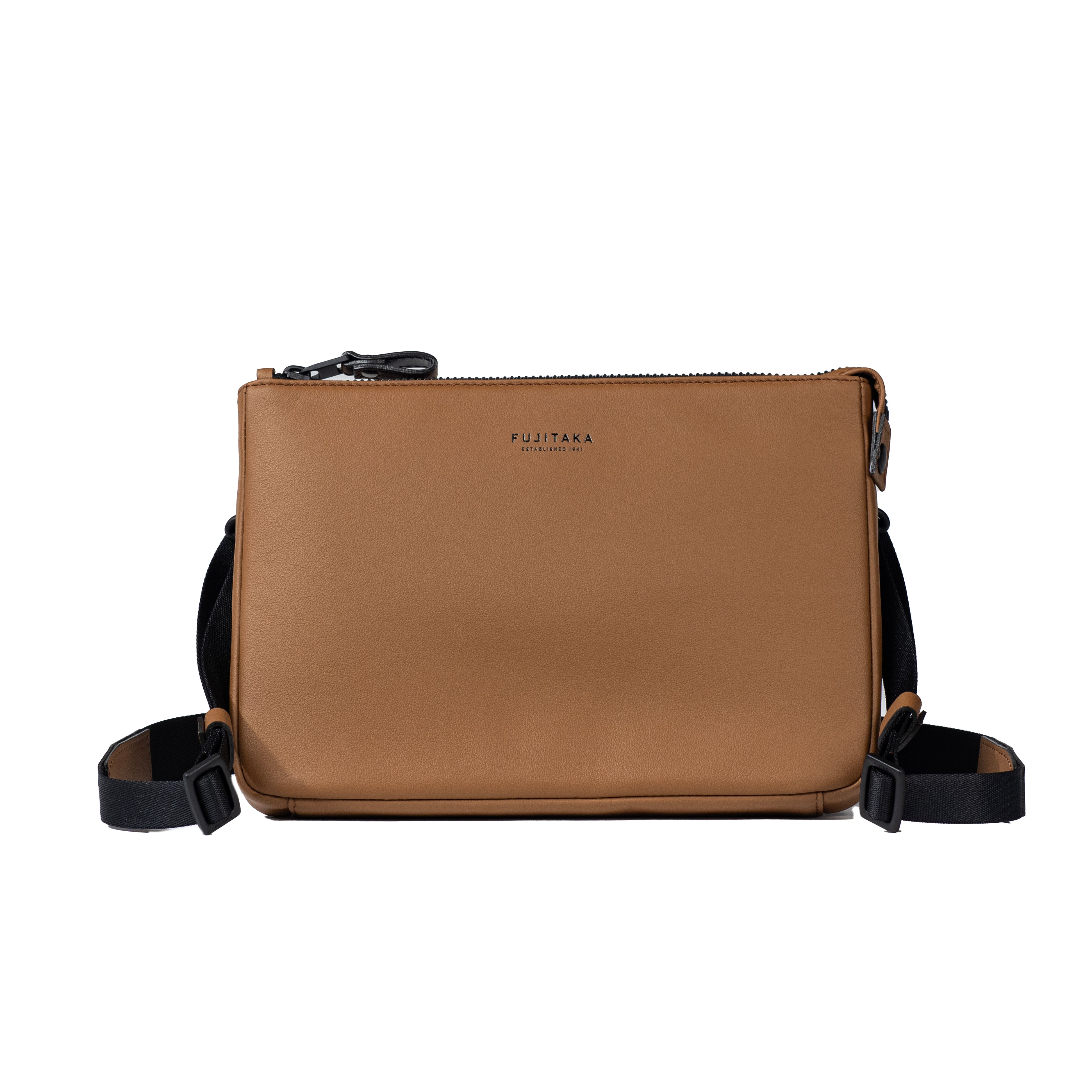 FUJITAKA｜Locus 小皮革肩背包 (咖啡）