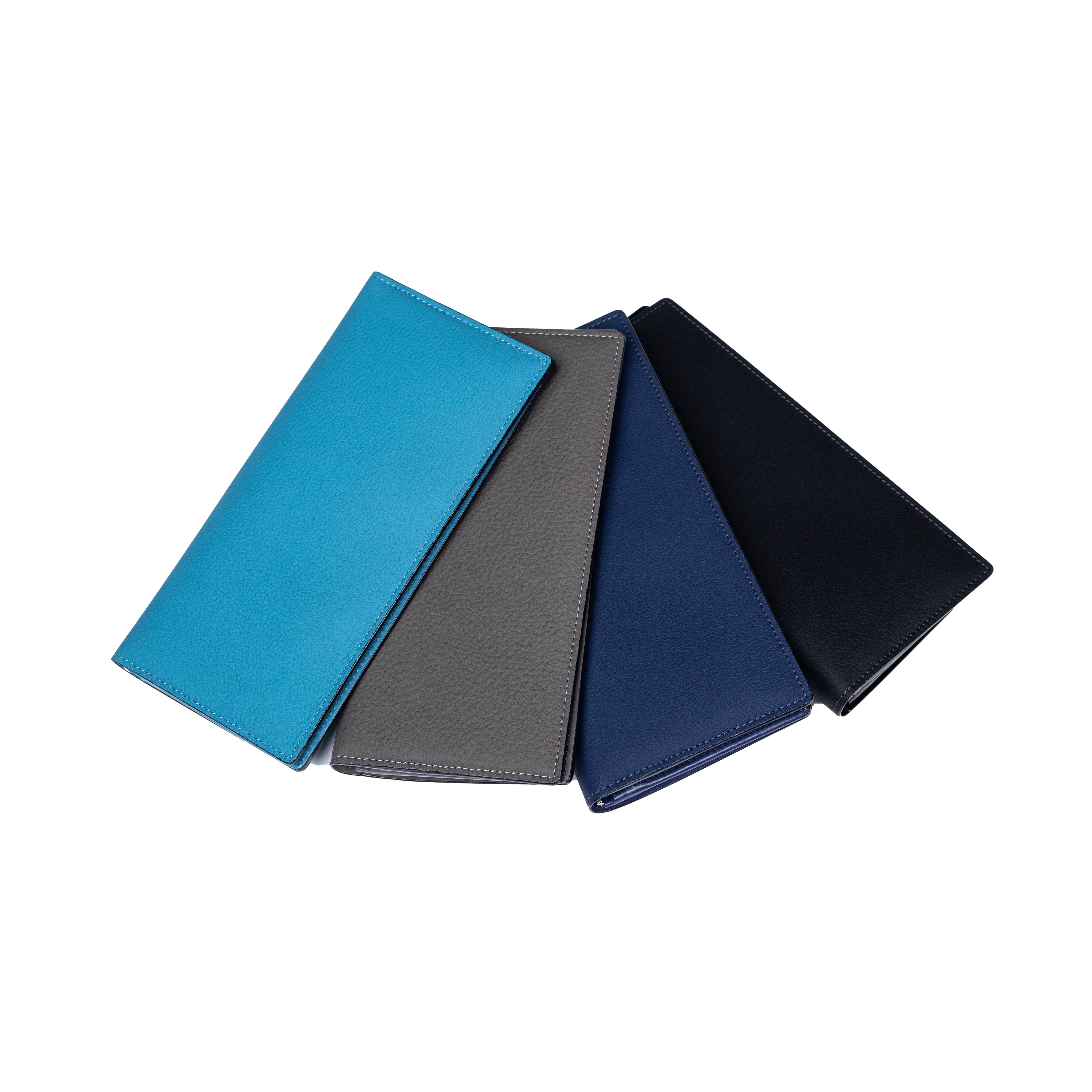 FUJITAKA｜Bubble Light 柔軟皮革長皮夾 (天空藍）