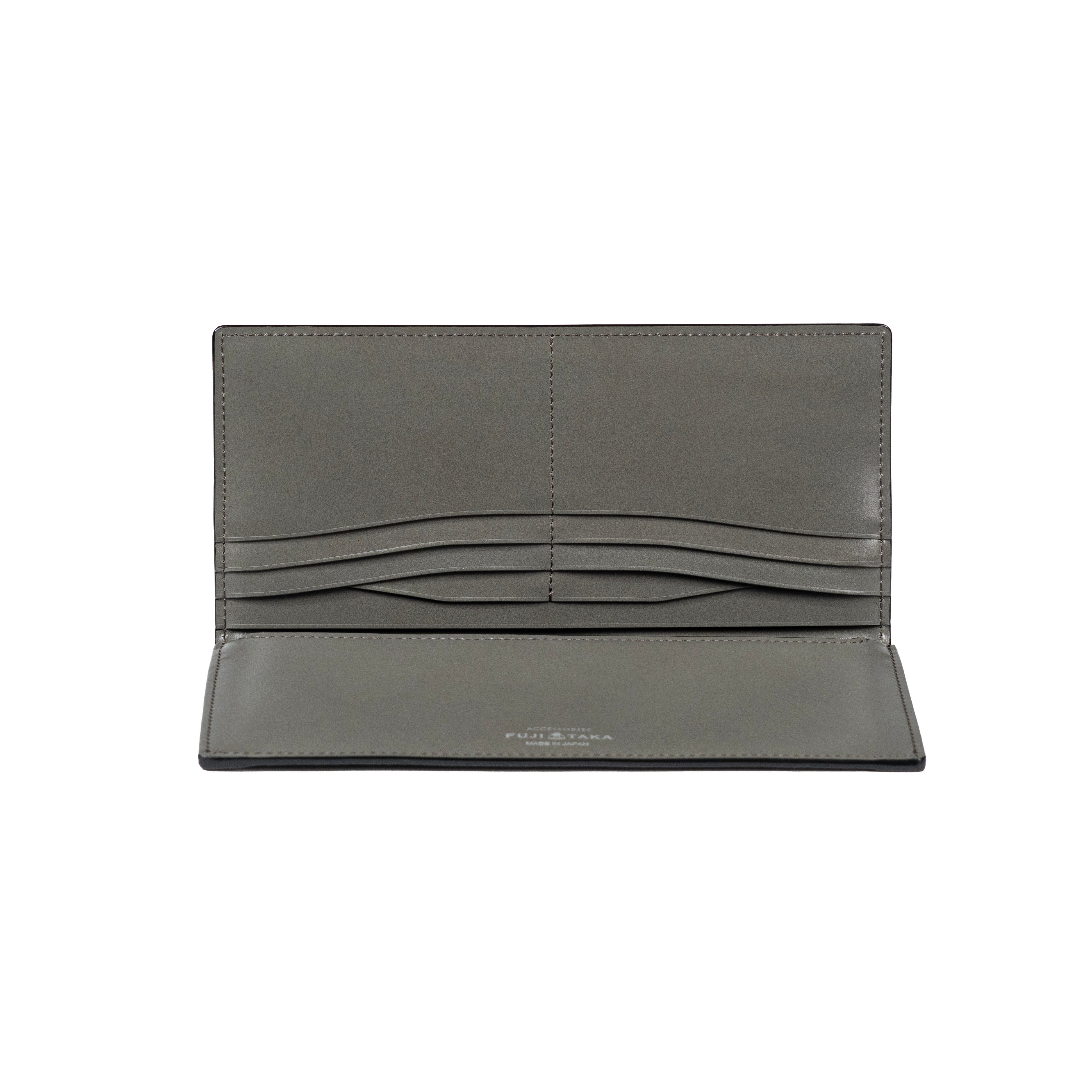 FUJITAKA｜Bubble Light 柔軟皮革長皮夾 (灰）