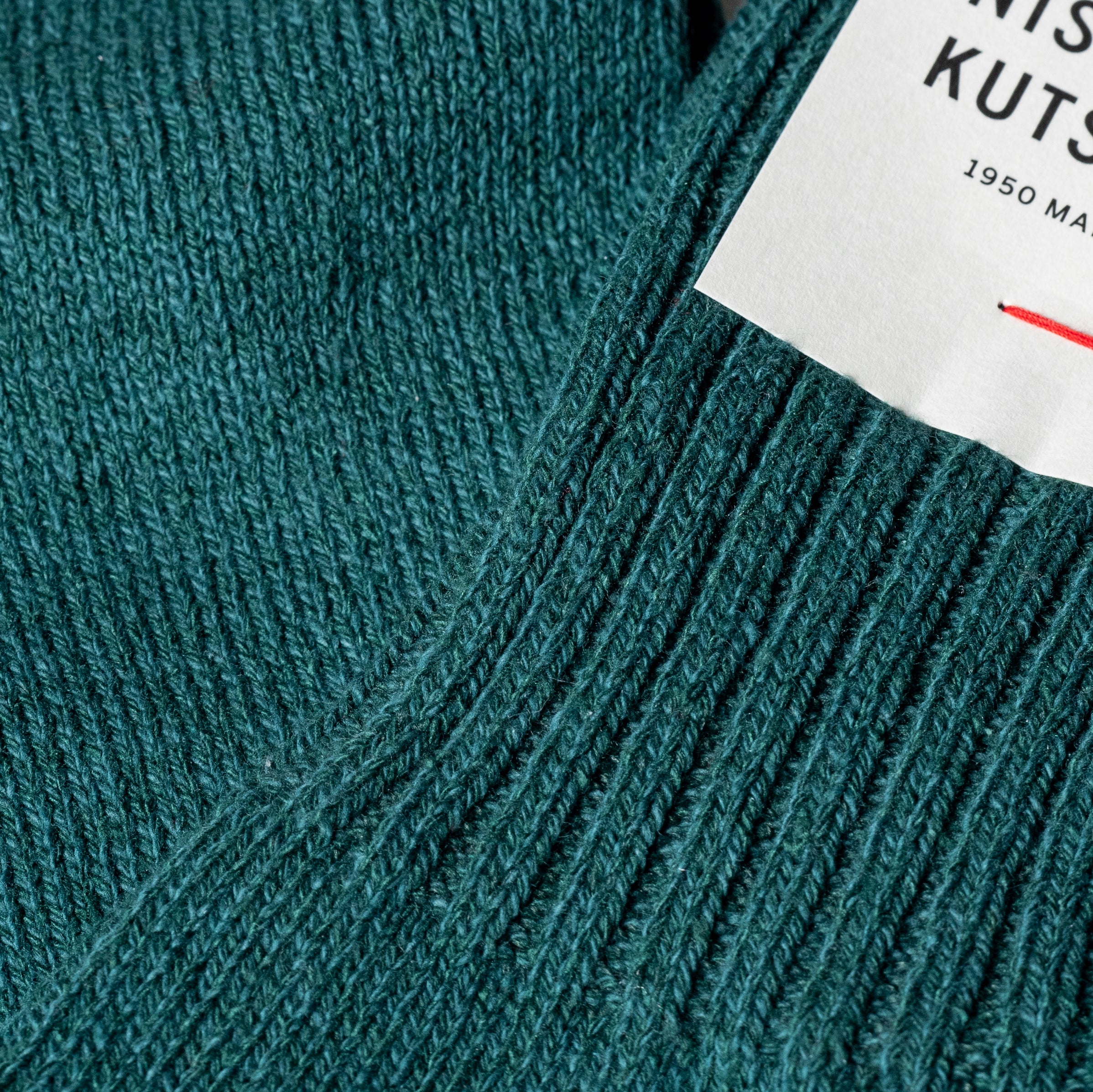 NISHIGUCHI KUTSUSHITA｜蠶絲與綿混紡中筒襪 (森林綠）