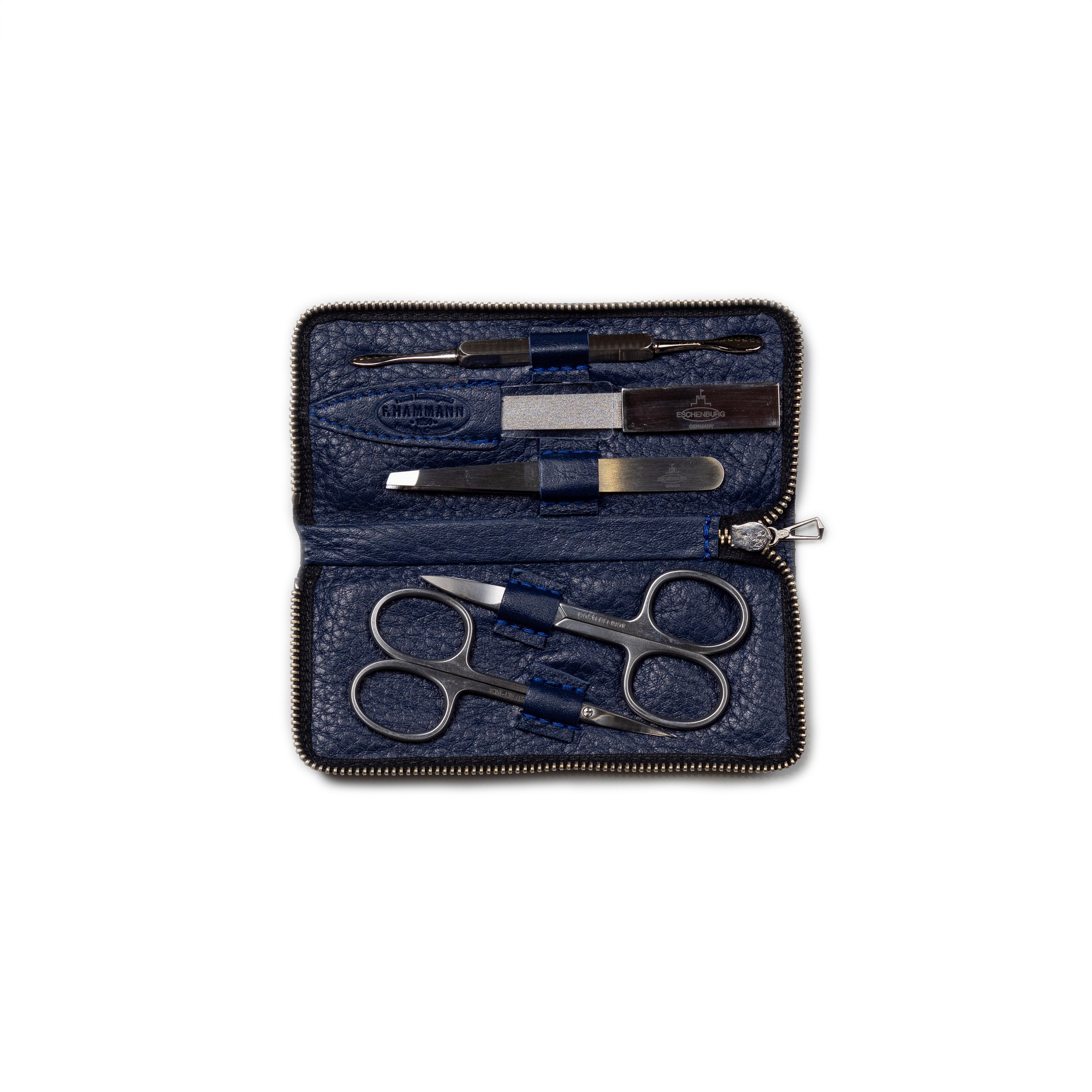 Hammann｜深藍色皮革指甲剪組 (大)