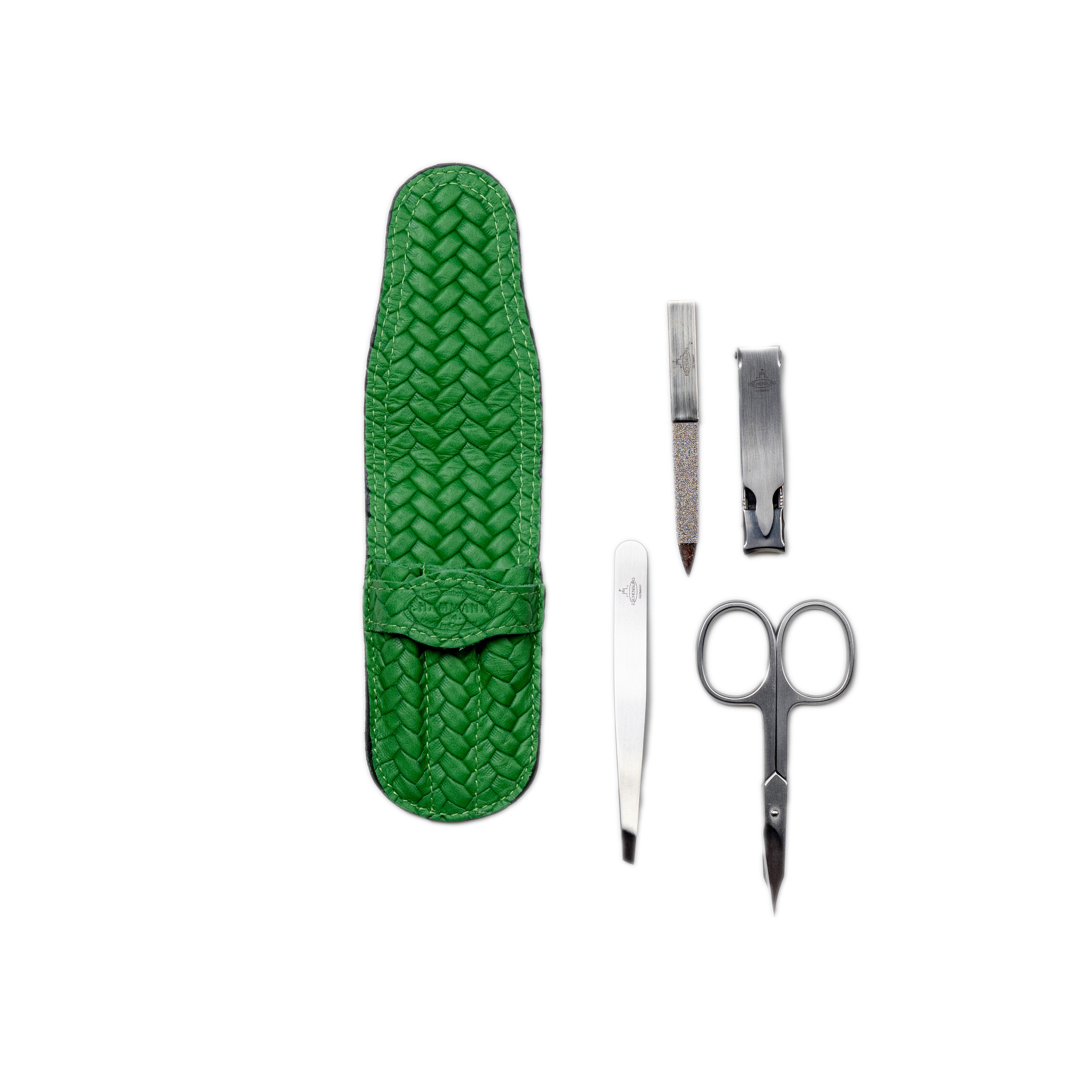 Hammann｜蘋果綠編織皮革指甲剪組 (小）