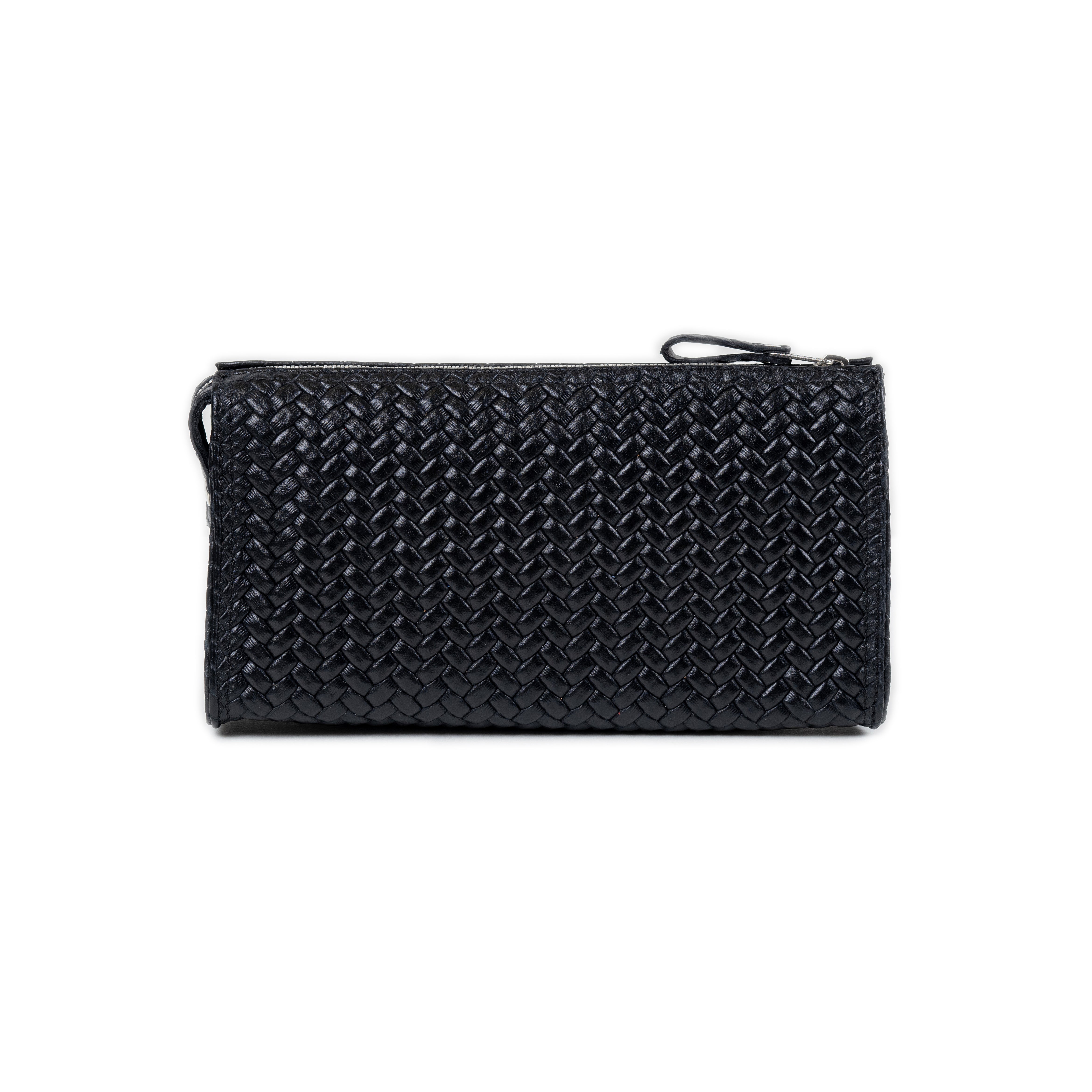 Hammann｜黑色編織壓紋皮革盥洗包