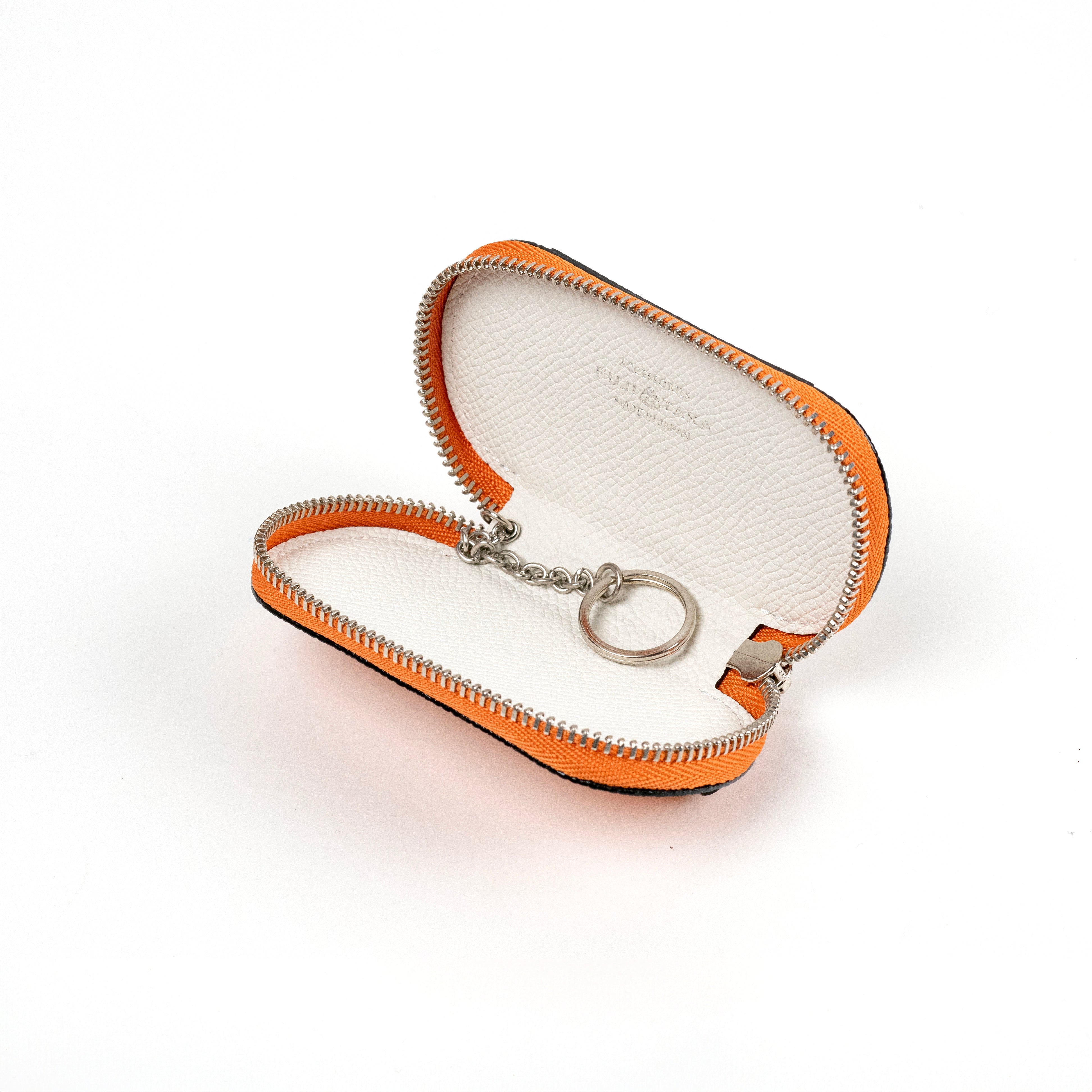 FUJITAKA｜Giteau 皮革鑰匙包 (橘色/白)