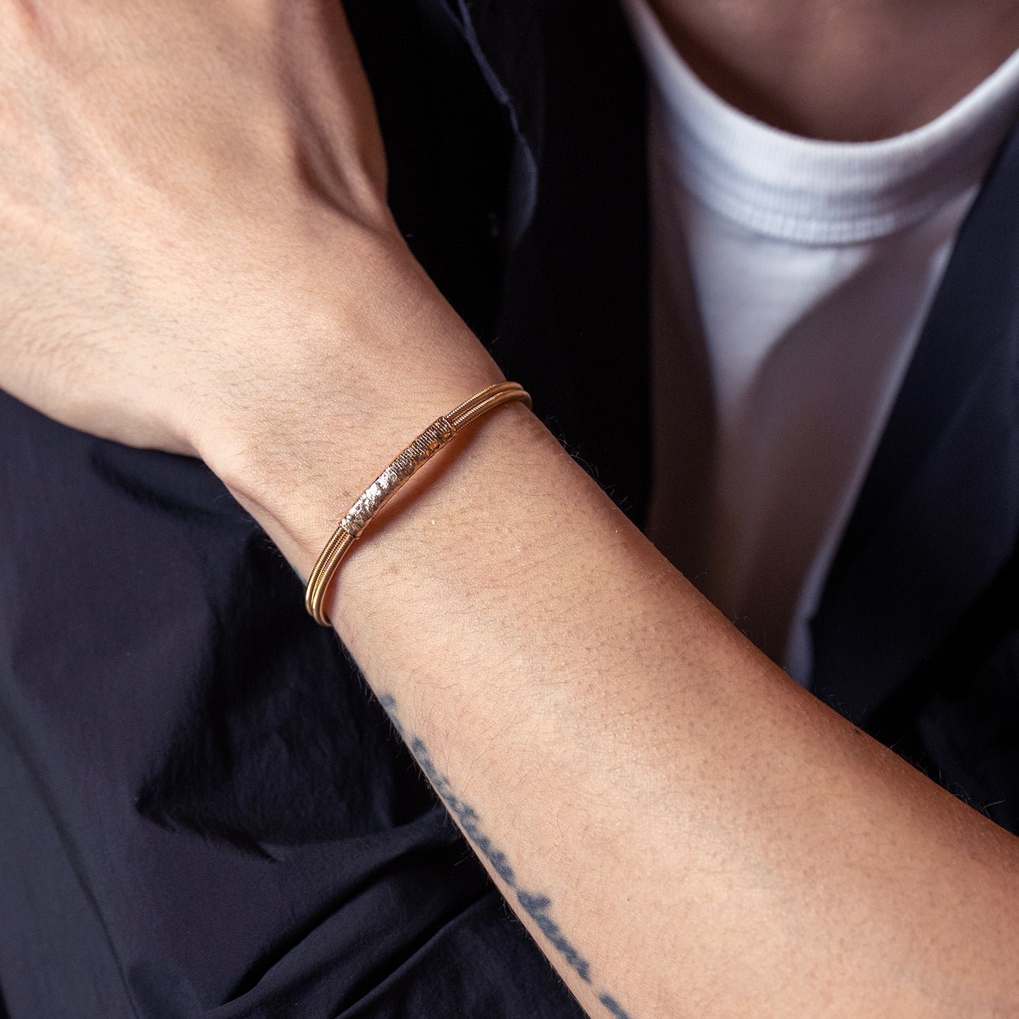 SING A SONG｜一弦一念 雙圈金屬手鍊 (金)