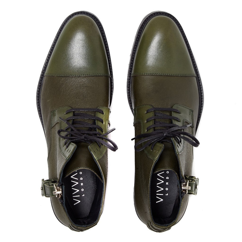 VIVVANT｜Snowdon 軍綠色皮革軍靴