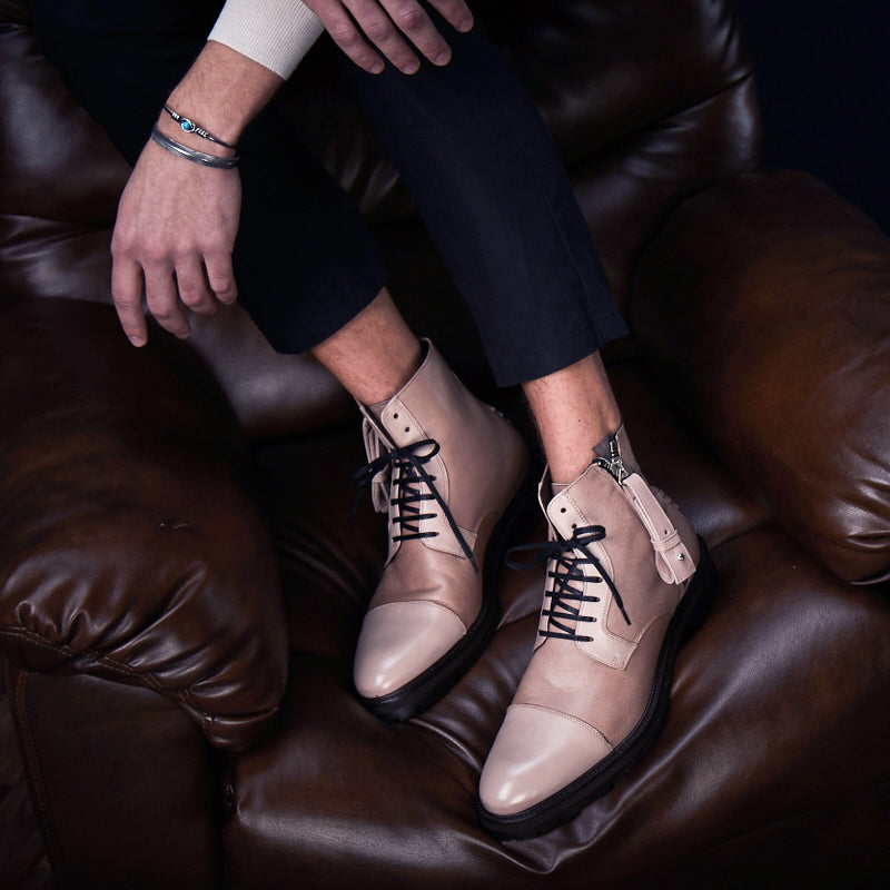 VIVVANT｜Snowdon 燕麥色皮革軍靴