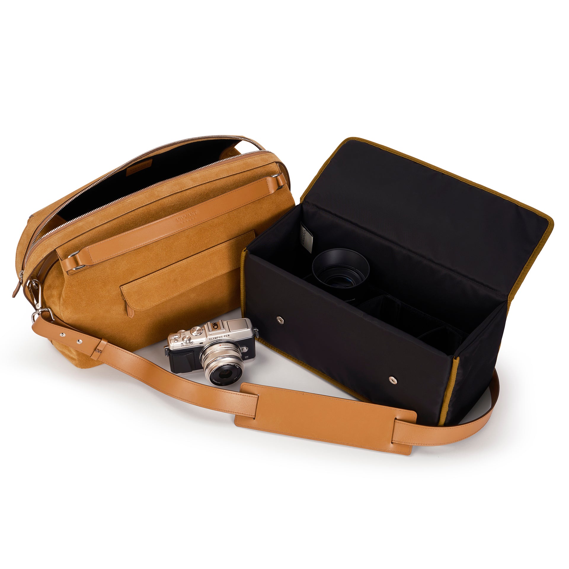 VIVVANT｜Liberty 自由之風駝色麂皮相機包