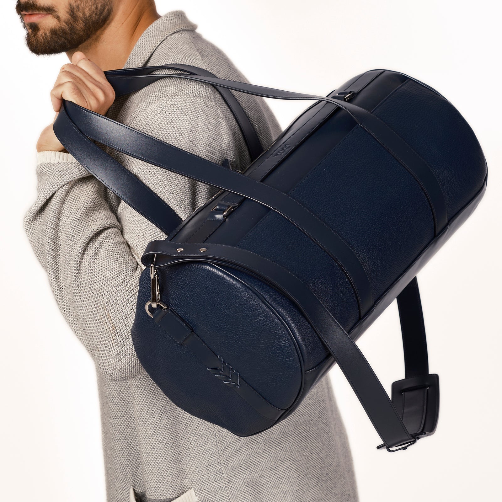 VIVVANT｜On-My-Way 皮革輕旅袋 (海軍藍)